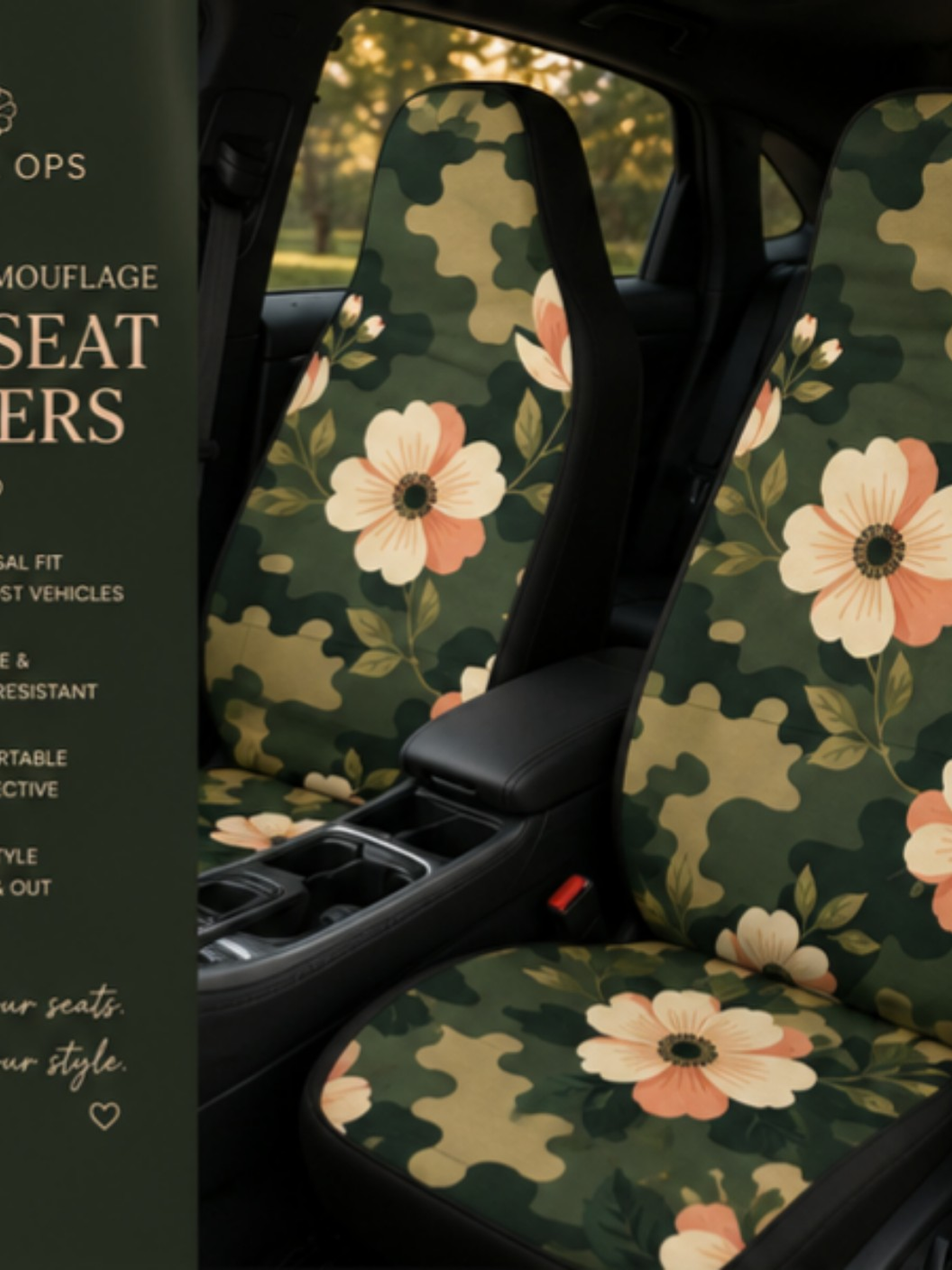 Floral Camouflage Car Seat Covers - Stylish Vehicle Accessories, Flower [...] product thumbnail image
