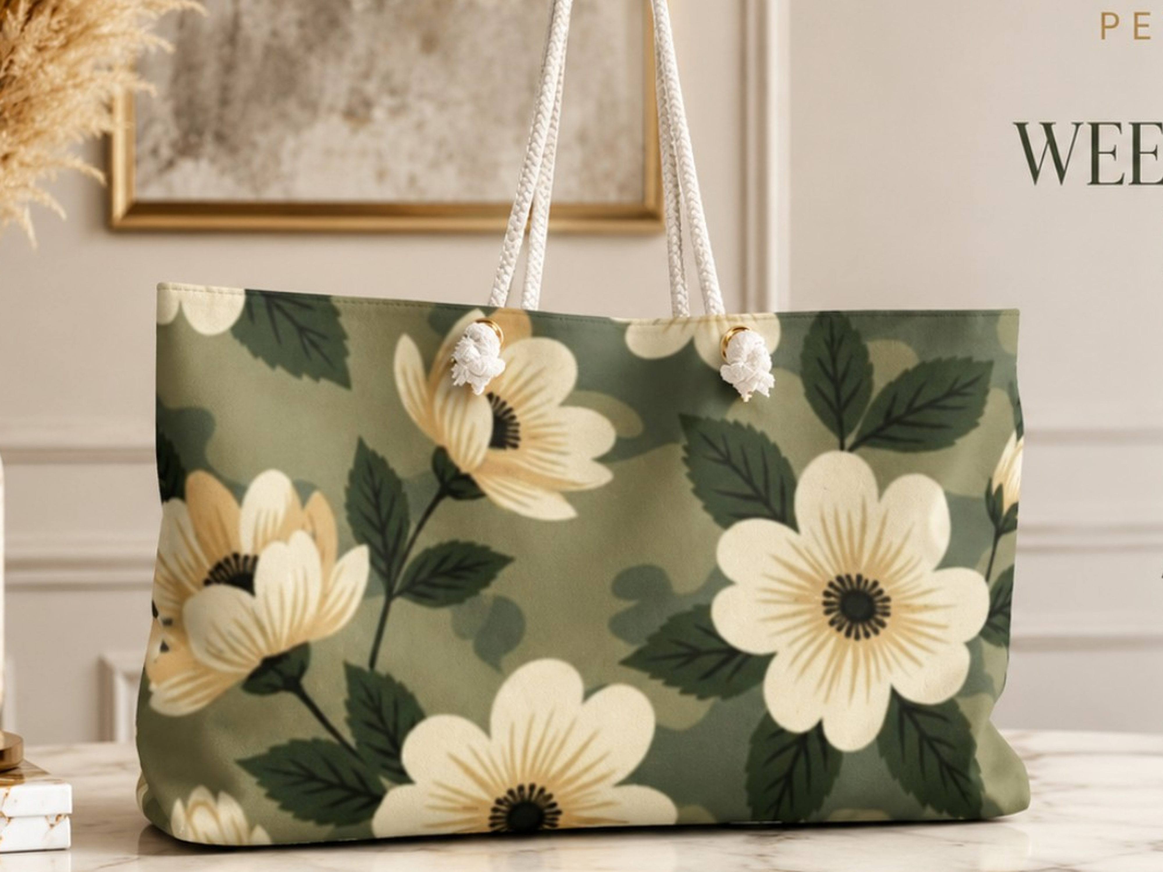 Floral Weekender Bag - Stylish Travel Tote, Beach Bag, Overnight Bag, [...]
