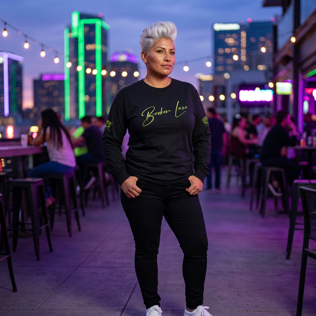 Broken Luxe Blazing Rose Long Sleeve Tee product thumbnail image