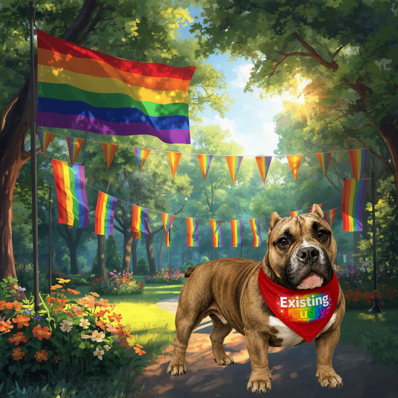 Existing Loudly Clip-On Pet Bandana — Rainbow Pride Dog & Cat Accessory product thumbnail image Existing Loudly Clip-On Pet Bandana — Rainbow Pride Dog & Cat Accessory product thumbnail image
