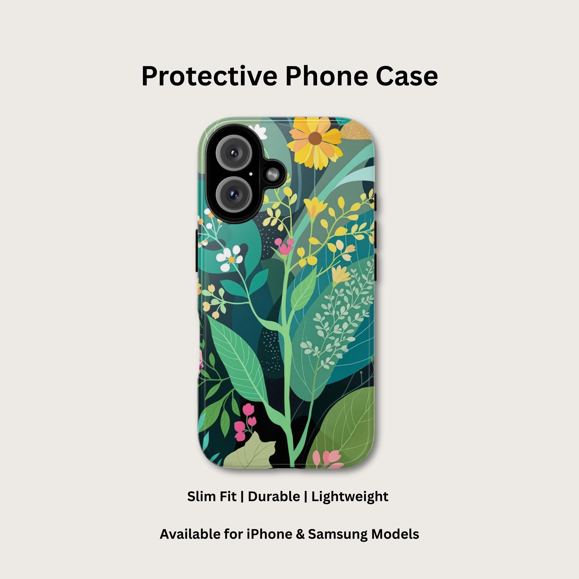Abstract Botanical Phone Case – Floral Greenery Protective Cover product thumbnail image