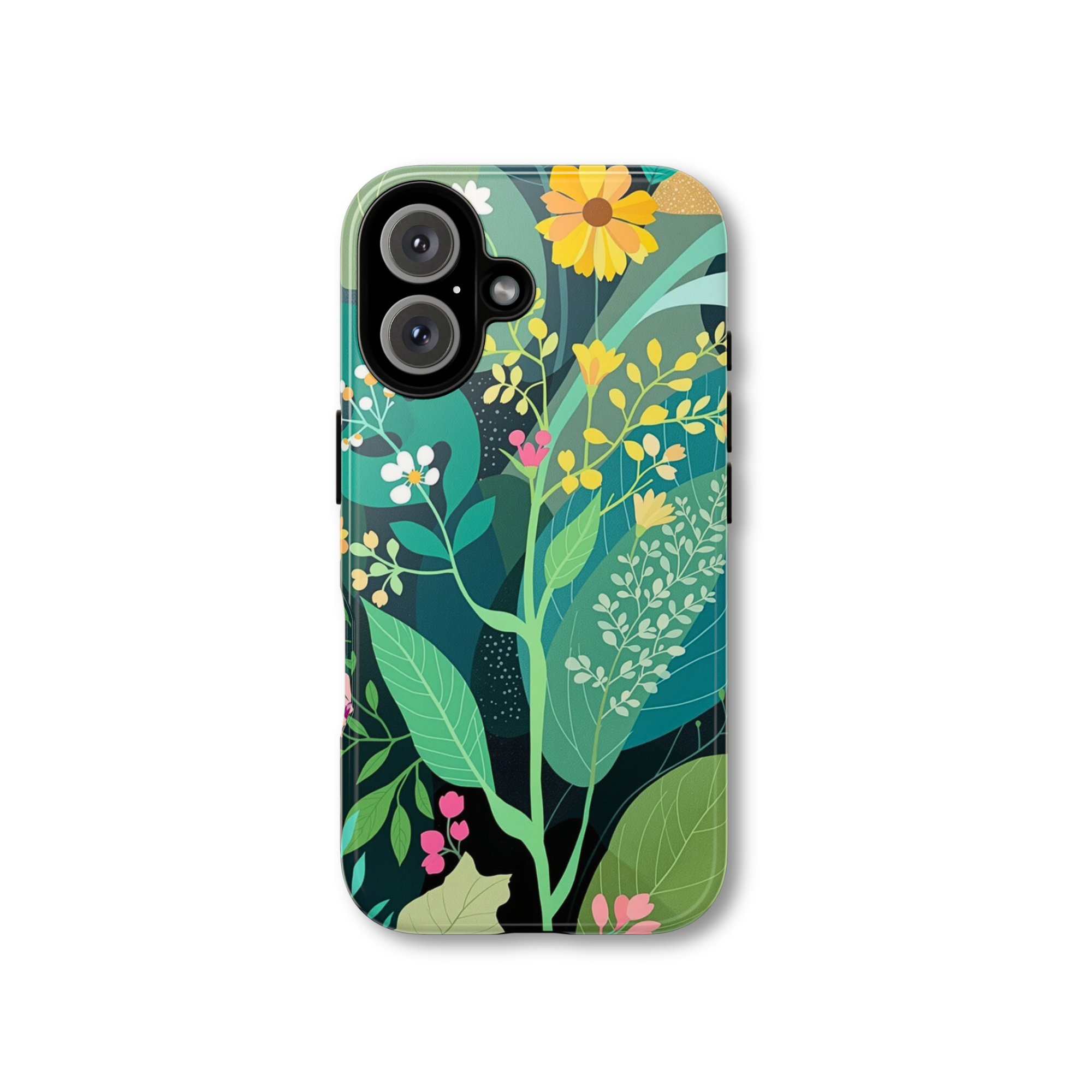 Abstract Botanical Phone Case – Floral Greenery Protective Cover