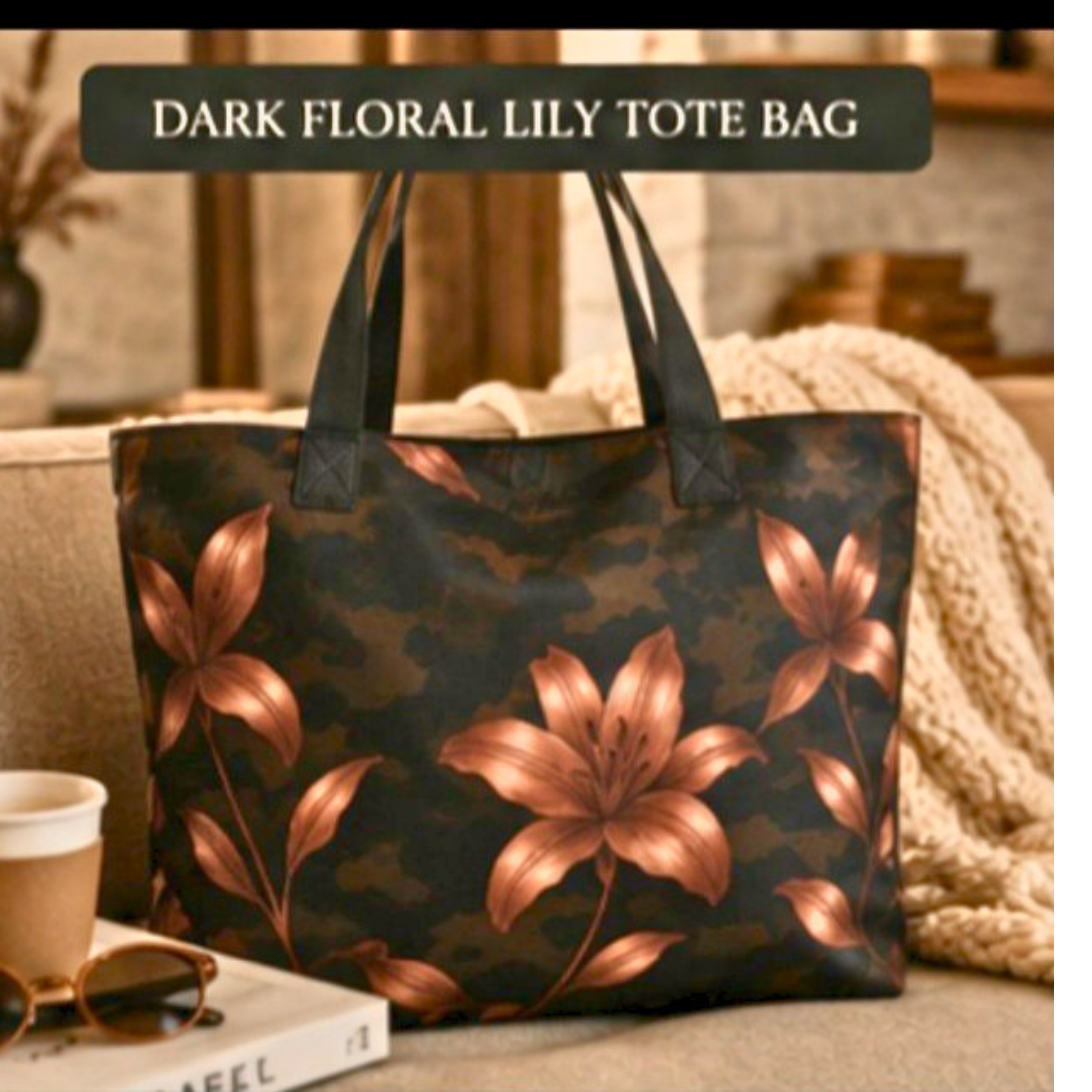 Elegant Floral Weekender Tote Bag - Stylish Carryall for Travel &amp; Everyday Use