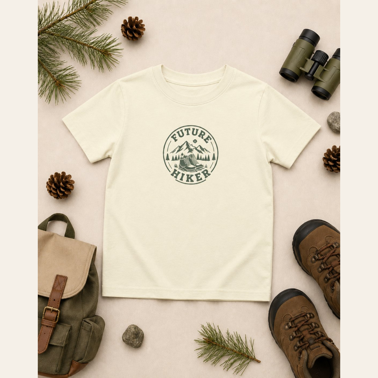 Future Hiker Kids Nature T-Shirt — Toddler &amp; Youth Outdoor Tee — Gift for Little Hikers — Kids Hiking Shirt — Sizes 2T–5/6T product thumbnail image