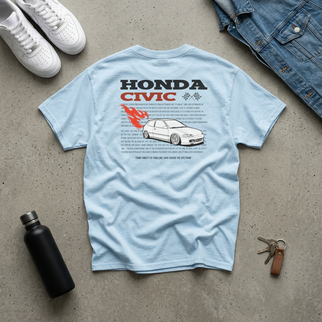 Honda Civic Graphic Tee — Racing Car Design product thumbnail image Honda Civic Graphic Tee — Racing Car Design product thumbnail image