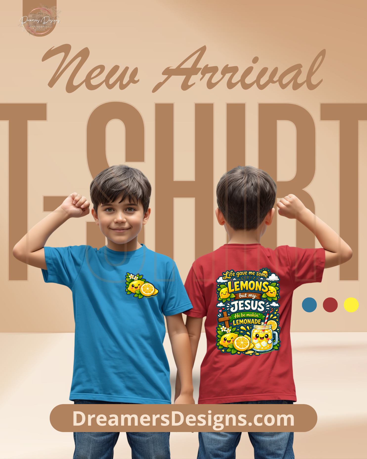 Youth Lemonade Jesus Tee — Cute Christian Graphic T-Shirt for Kids product thumbnail image