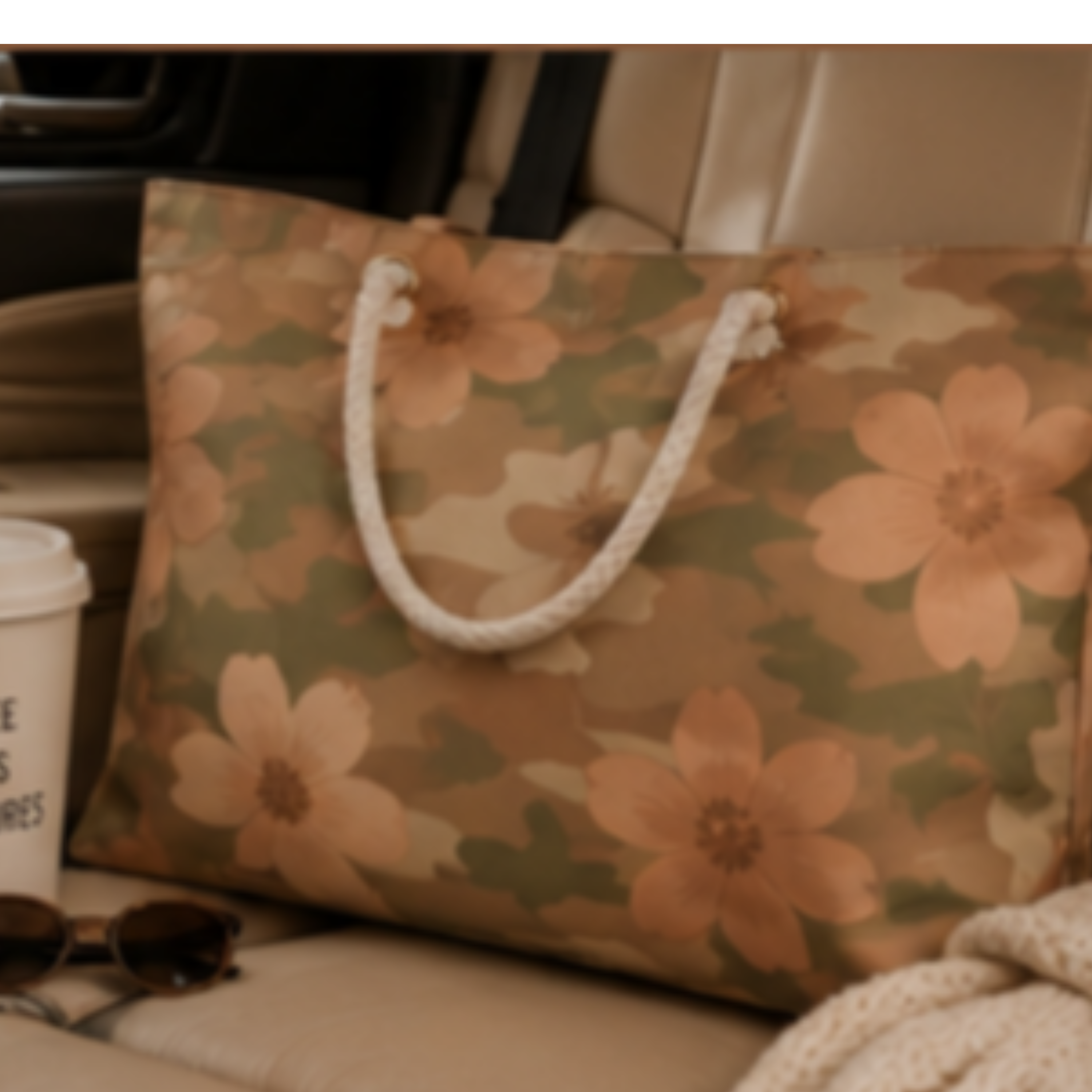 Floral Camo Weekender Bag — Peach Blossom Travel Tote