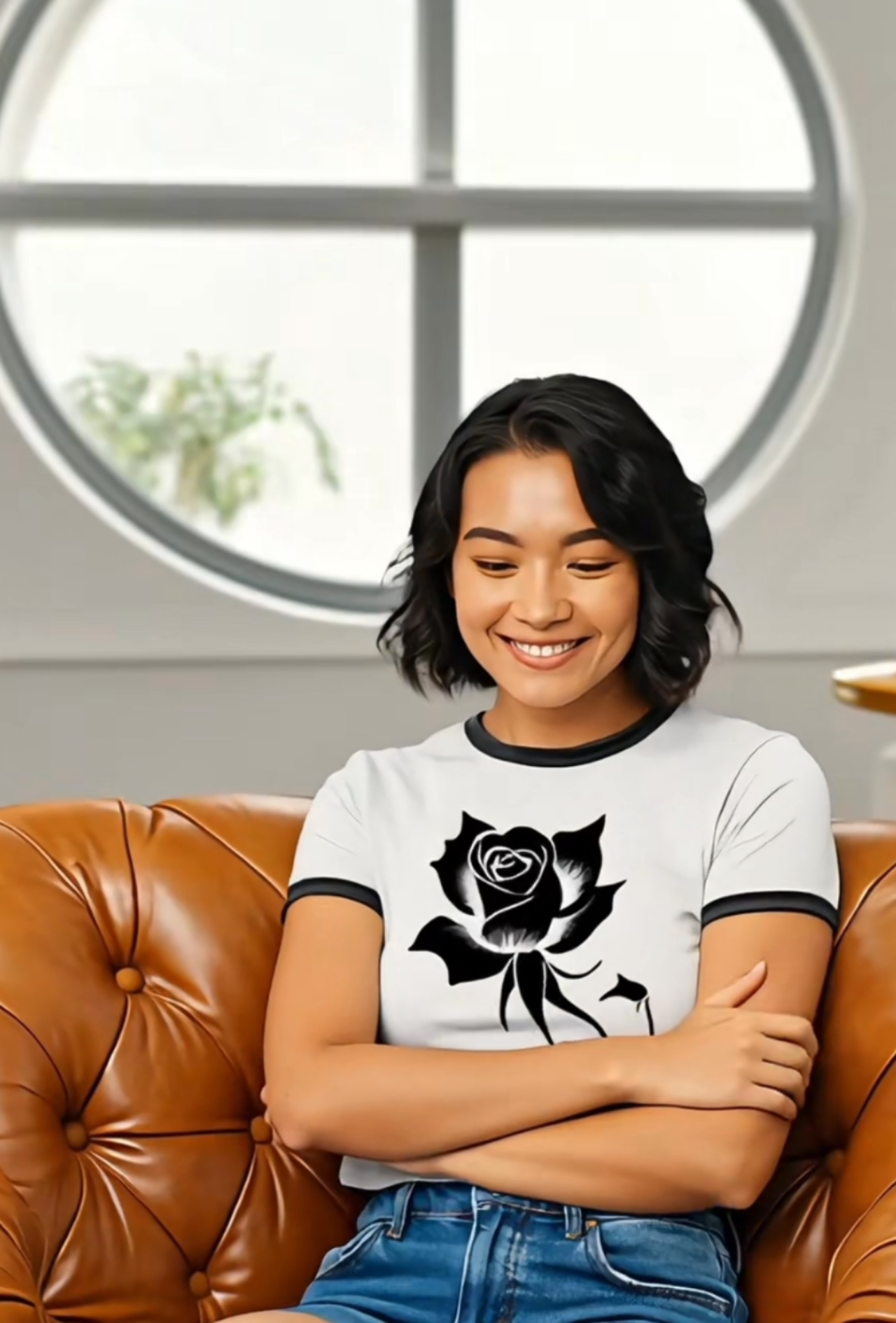 Black Rose &amp; Butterfly Women's Ringer Tee product thumbnail image