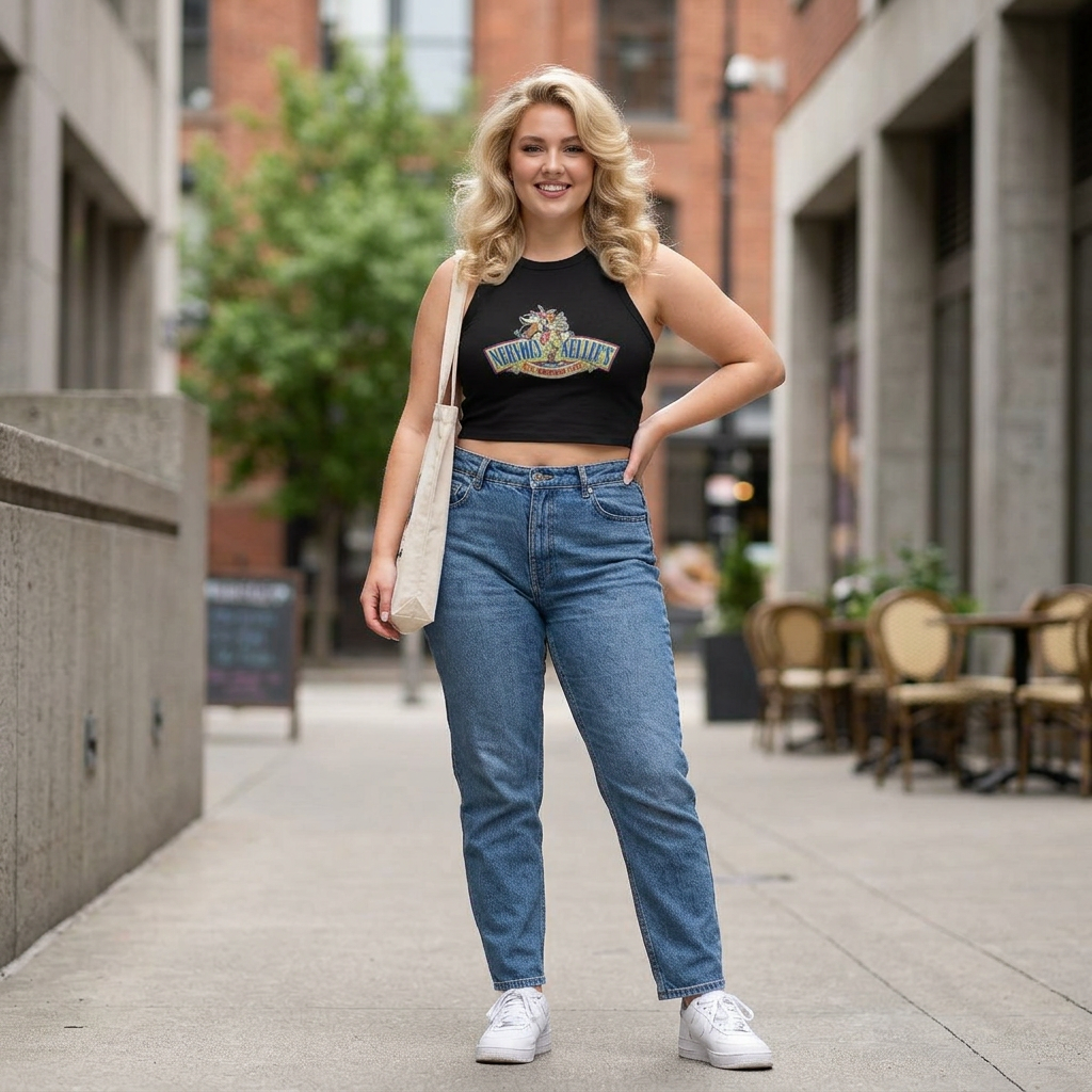Nervous Nellie's Vintage Logo Racer Tank - Women's Micro Rib Racer Tank Top product thumbnail image