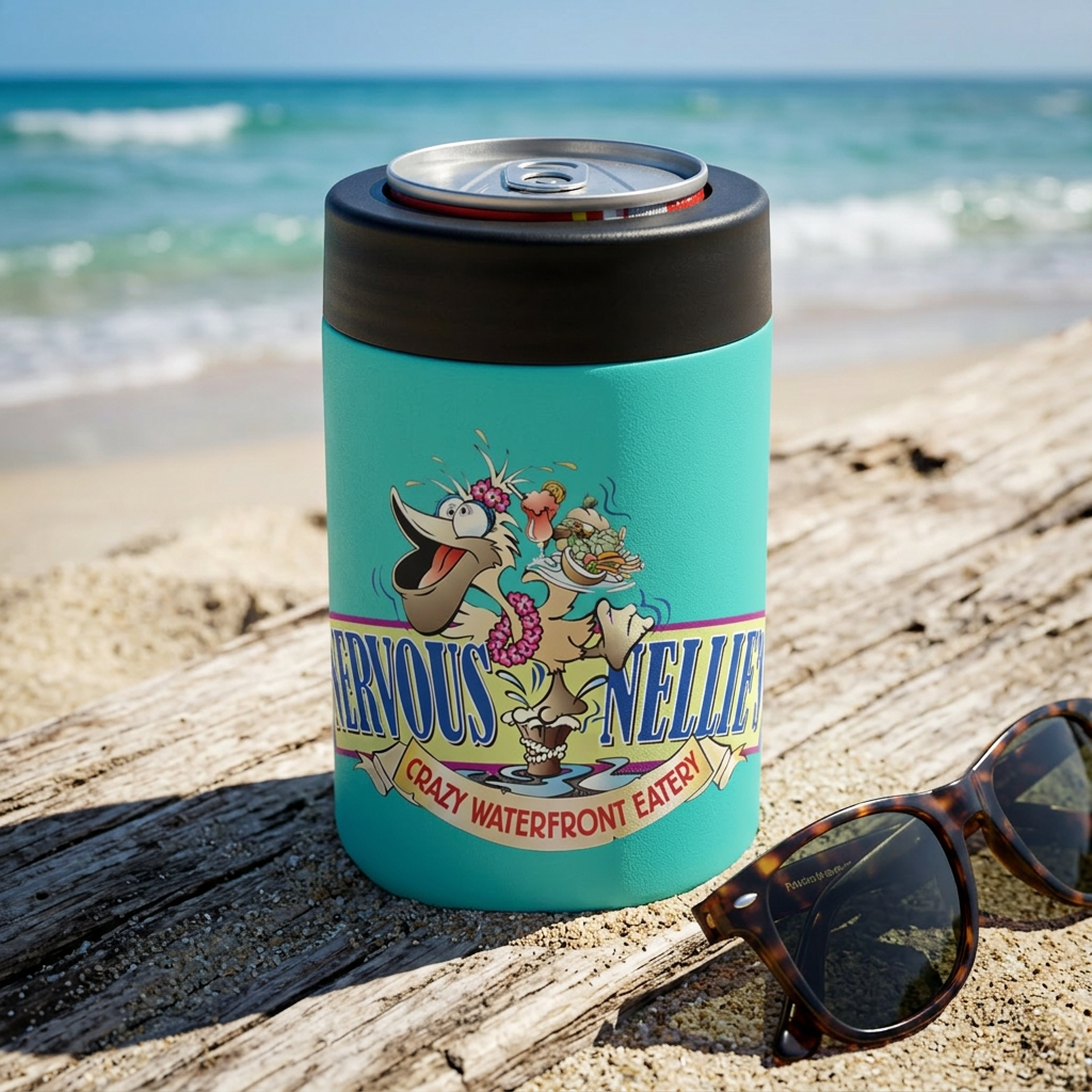 Can Holder — Tropical 'Nervous Nellie's' Waterfront Eatery Can Cooler product thumbnail image Can Holder — Tropical 'Nervous Nellie's' Waterfront Eatery Can Cooler product thumbnail image
