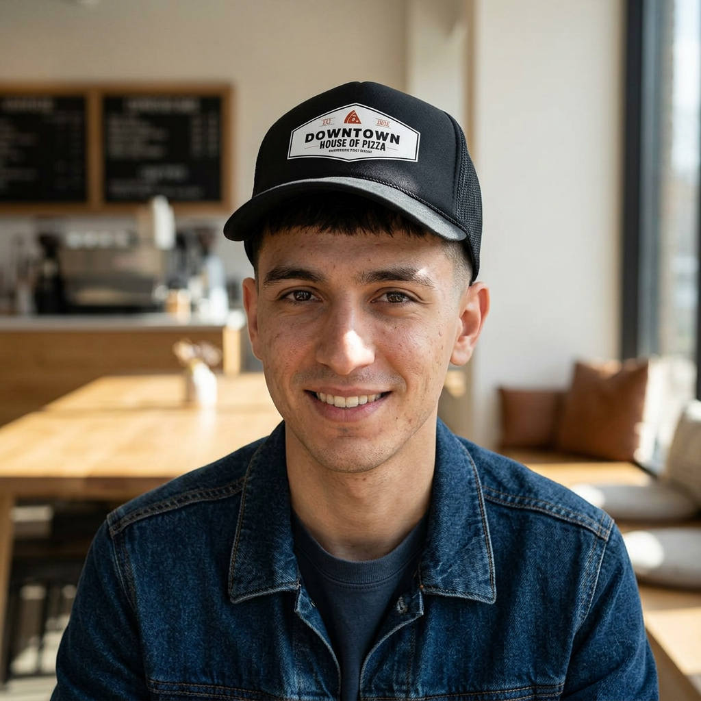 Foam Trucker Hat — Downtown House of Pizza Logo Cap product thumbnail image