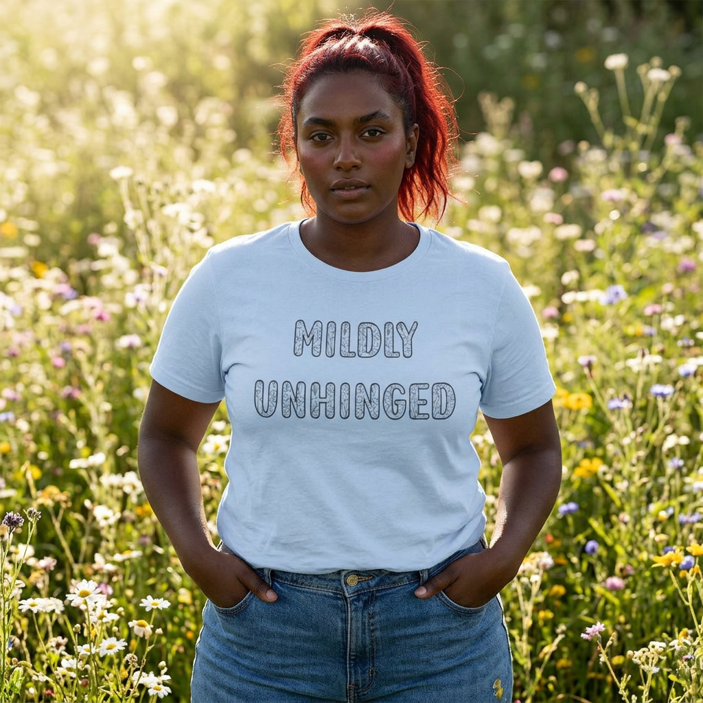 Mildly Unhinged Black— Funny Slogan Shirt