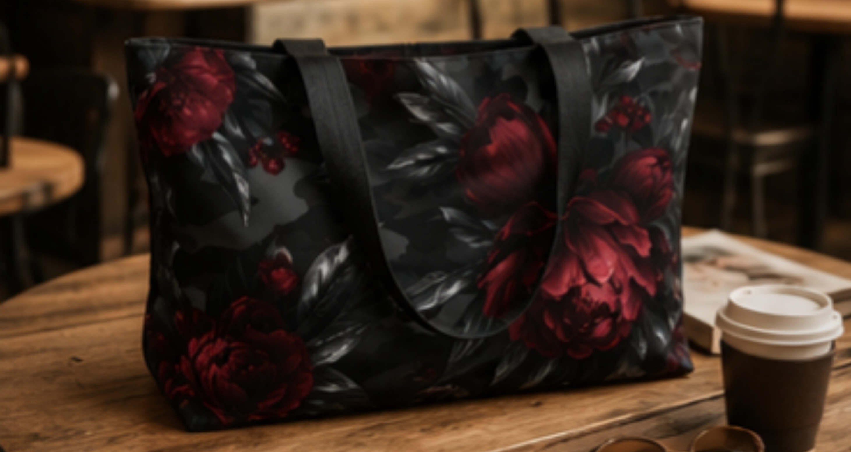 Dark Red Rose Weekender Tote Bag – Floral Travel Beach Bag