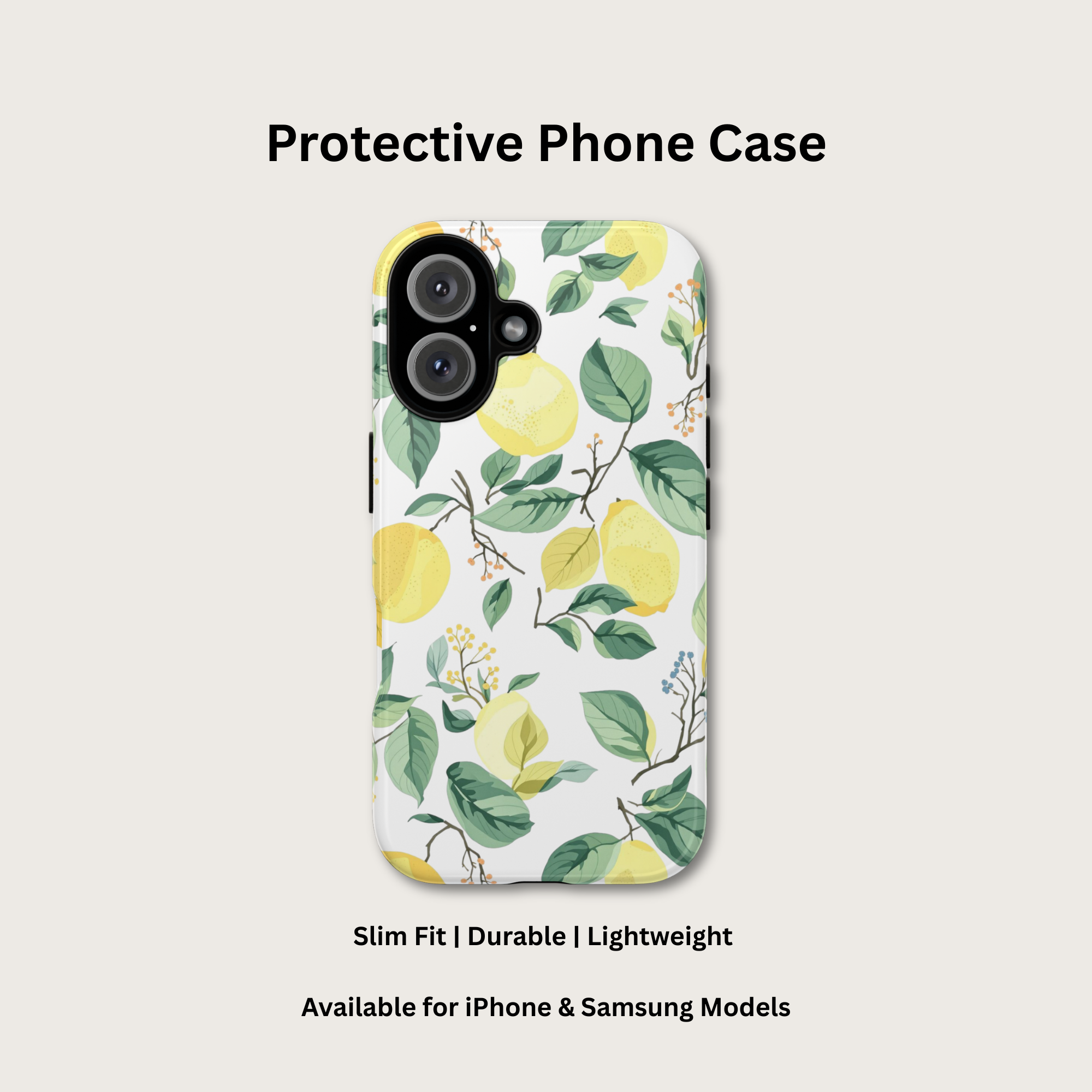 Lemon Blossom Phone Case — Citrus Floral Protective Cover product thumbnail image