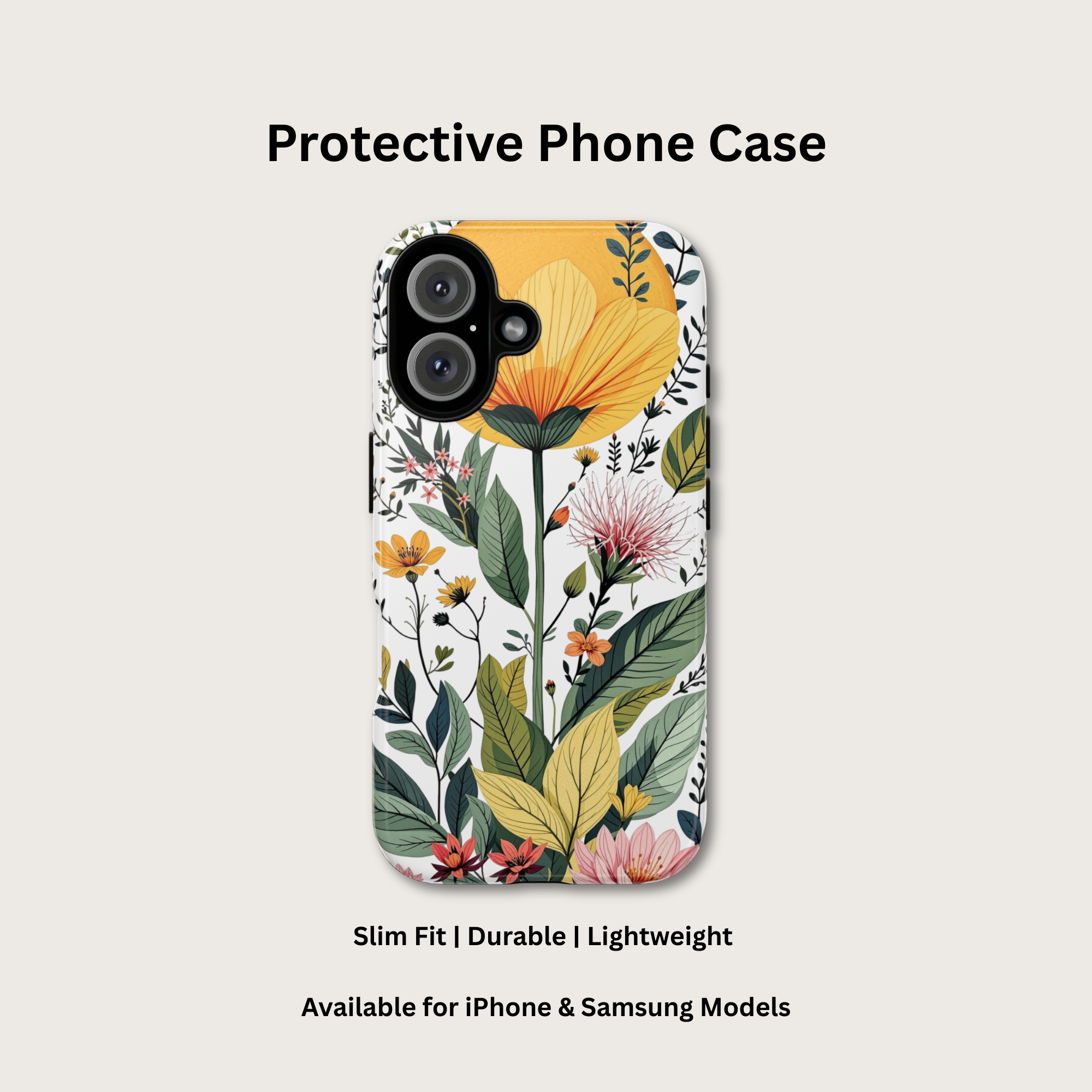 Floral Meadow Tough Phone Case — Modern Botanical Cover product thumbnail image