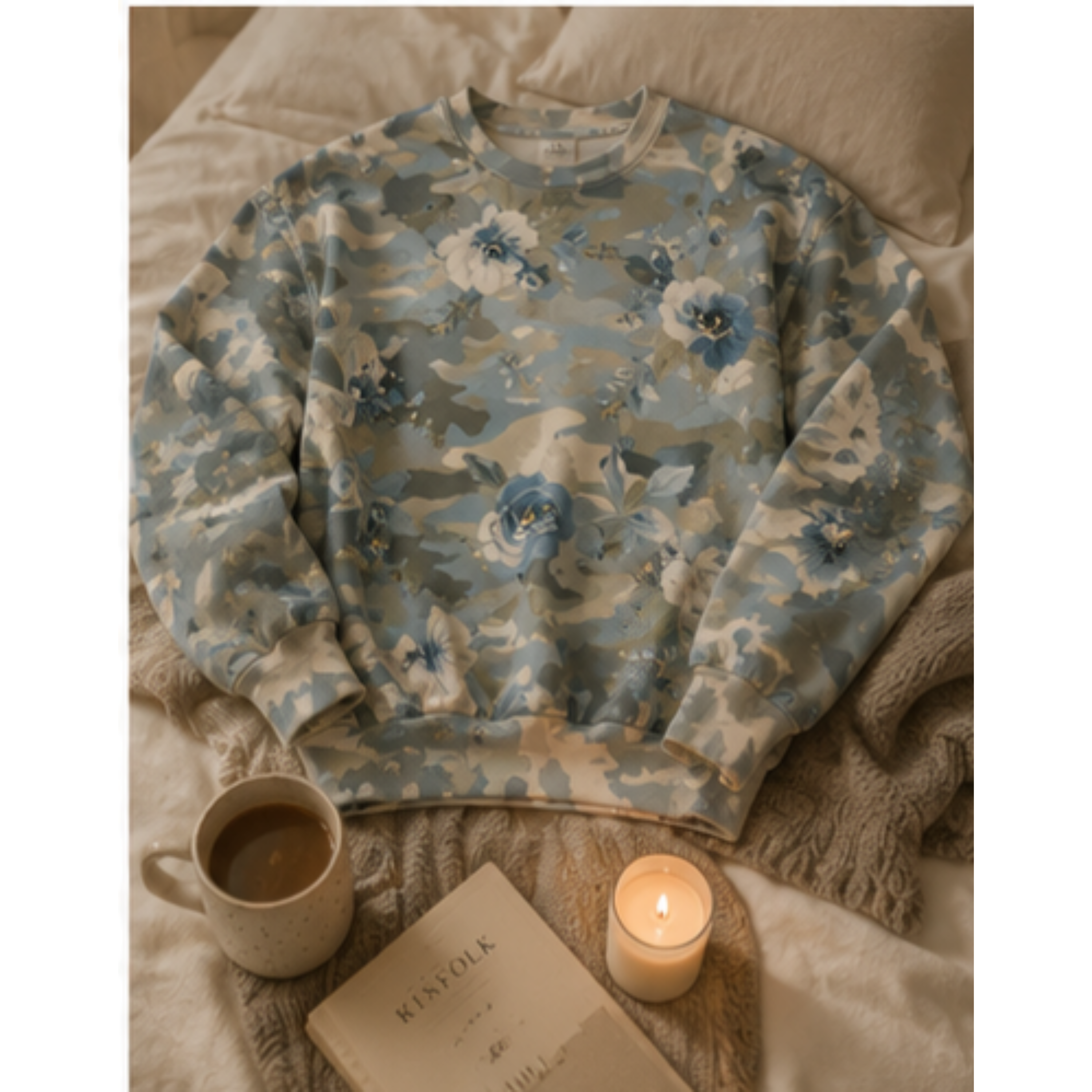 Floral Camo Sweatshirt — All-Over Print Cozy Crewneck product thumbnail image
