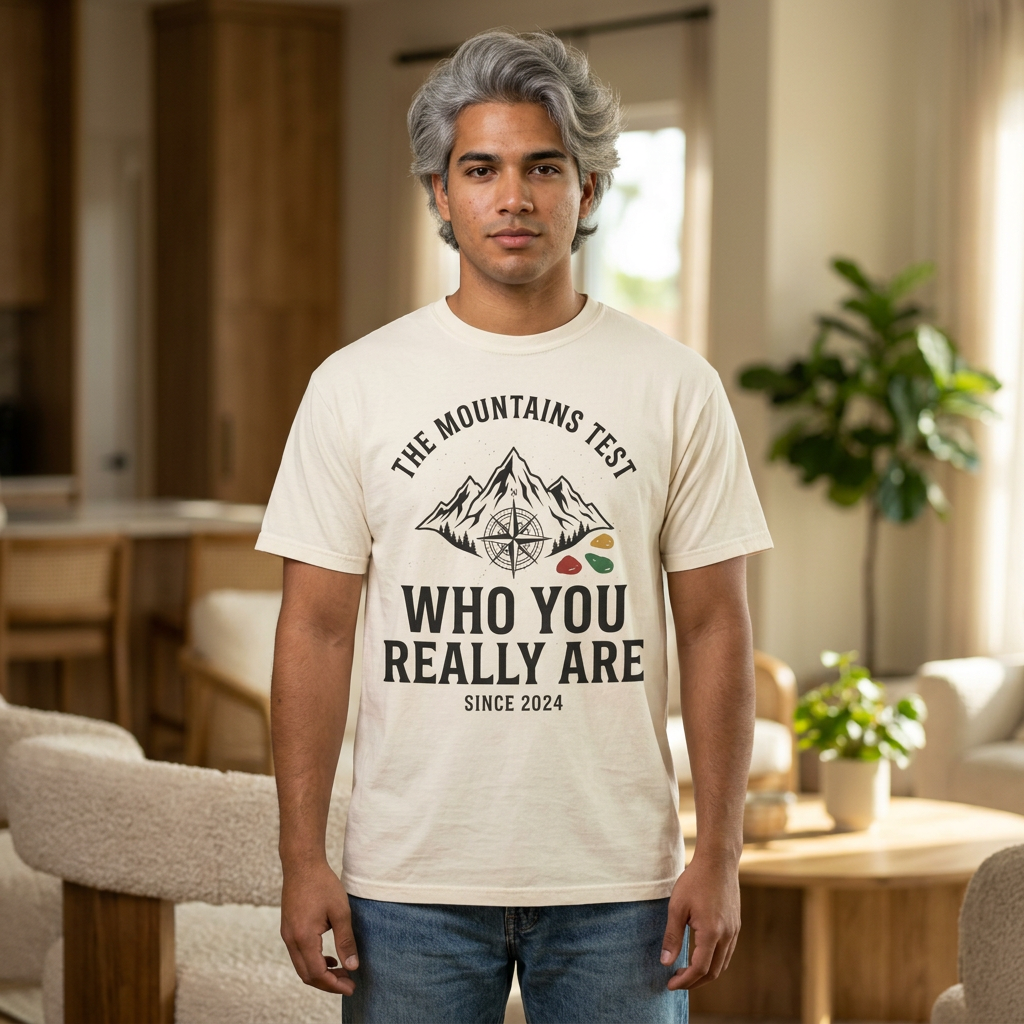 Mountain Test T-Shirt — "Who You Really Are" Adventure Graphic Tee product thumbnail image