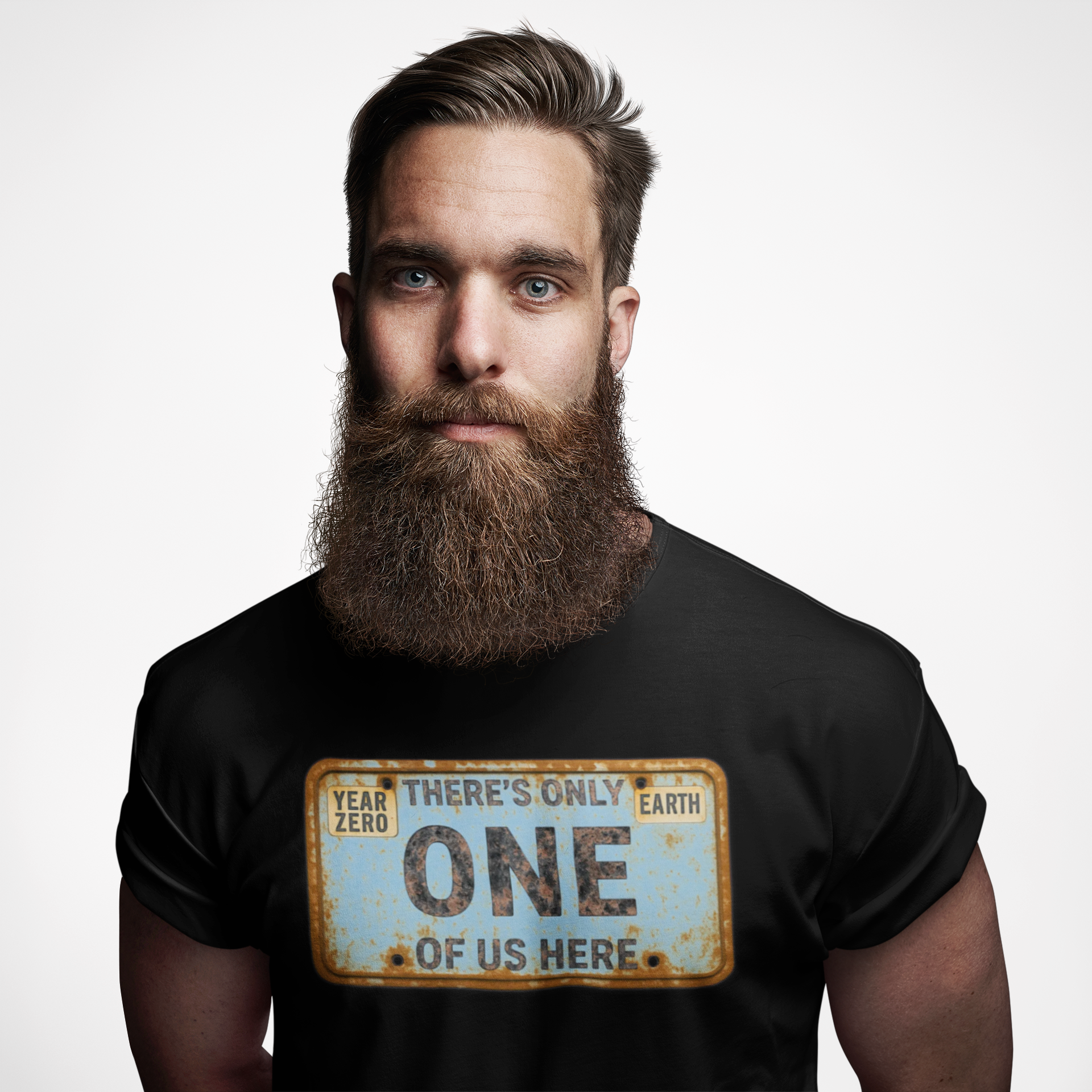 Vintage License Plate "There's Only One of Us Here" T-Shirt