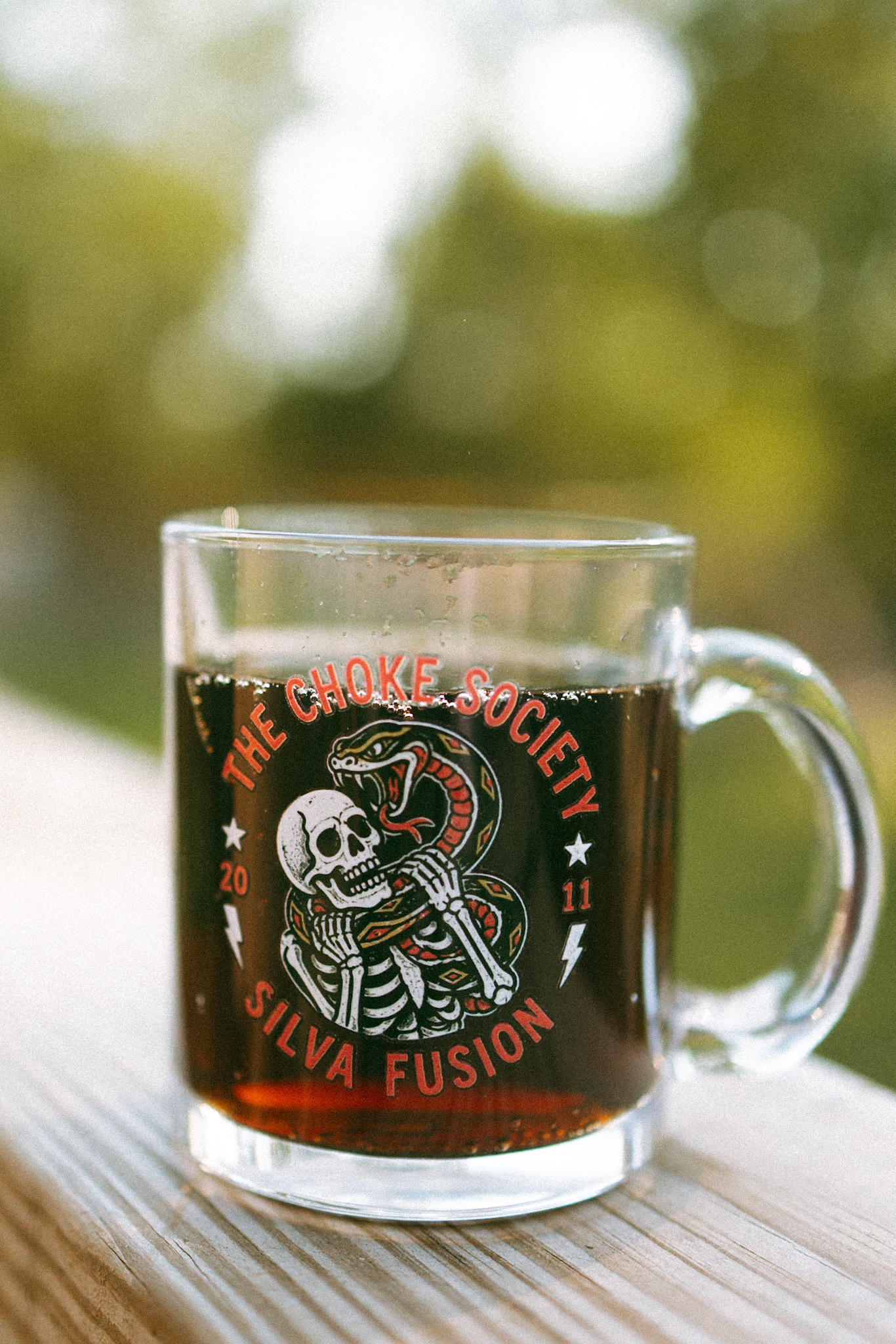 The Choke Society Glass Coffee Mug — Silva Fusion Skull & Snake 10oz product thumbnail image The Choke Society Glass Coffee Mug — Silva Fusion Skull & Snake 10oz product thumbnail image
