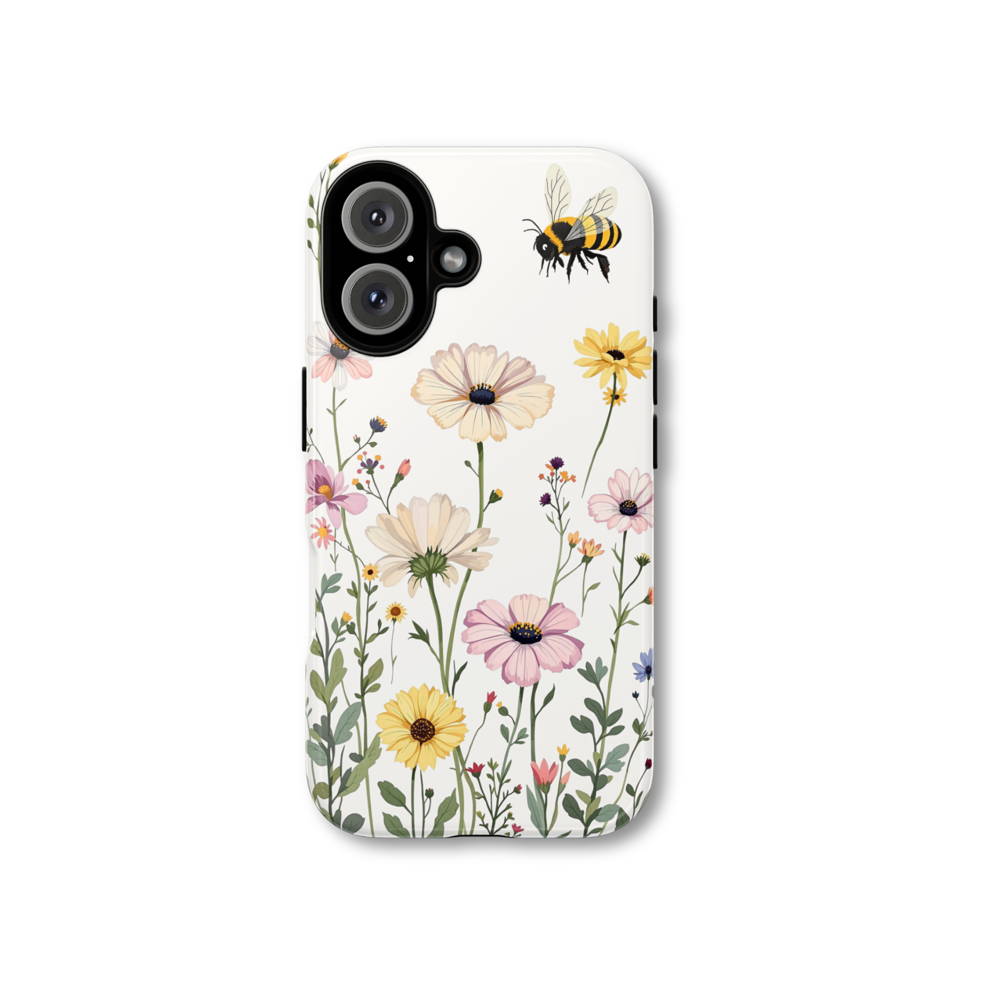 Floral Wildflower Bee Phone Case — Tough Protective Smartphone Cover