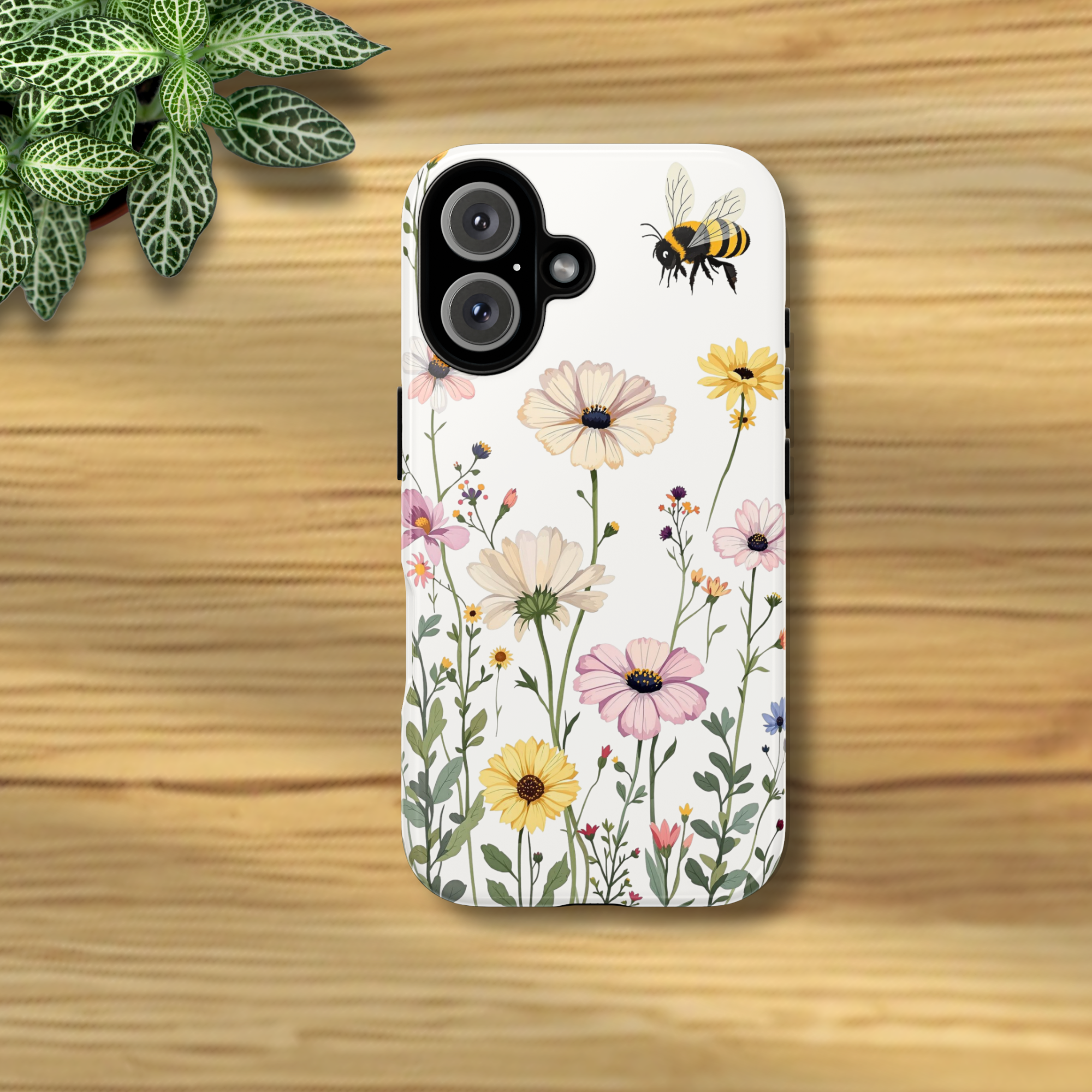 Floral Wildflower Bee Phone Case — Tough Protective Smartphone Cover product thumbnail image