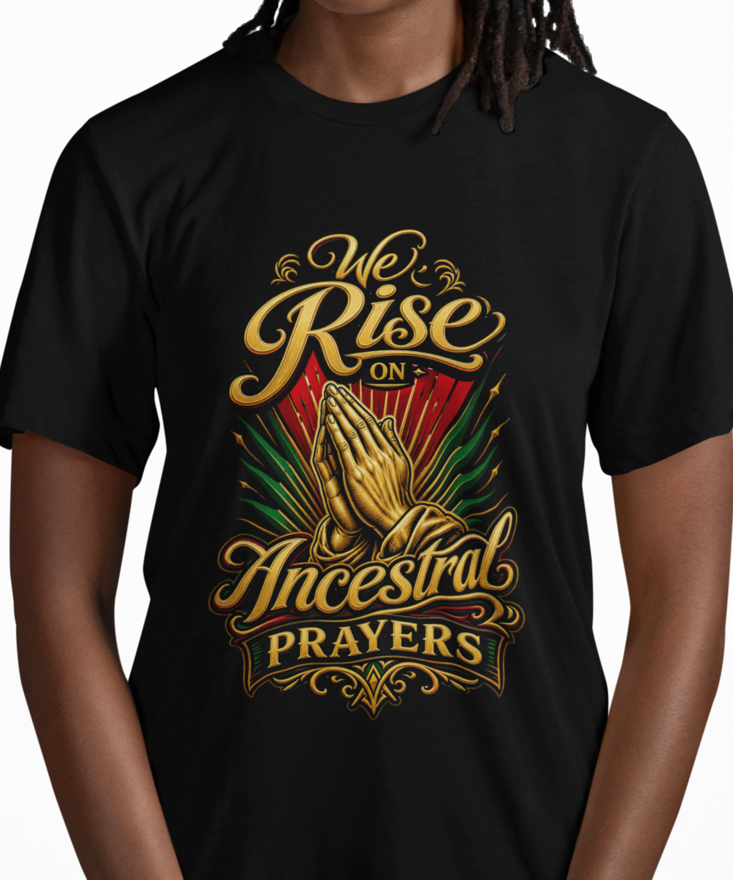 'We Rise On Ancestral Prayers', Gildan Softstyle Adult Unisex T-Shirt, Faith Tee, Family Reunion Gift, Juneteenth product thumbnail image