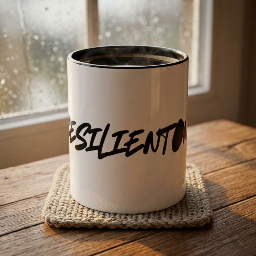 Resilient One Accent Coffee Mug — Motivational Black Interior & Handle product thumbnail image Resilient One Accent Coffee Mug — Motivational Black Interior & Handle product thumbnail image