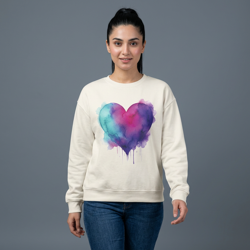 "Enso Heart" Abstract Art Crewneck | Watercolor Style Minimalist Sweatshirt | Cozy Pastel Pullover for Women product thumbnail image "Enso Heart" Abstract Art Crewneck | Watercolor Style Minimalist Sweatshirt | Cozy Pastel Pullover for Women product thumbnail image