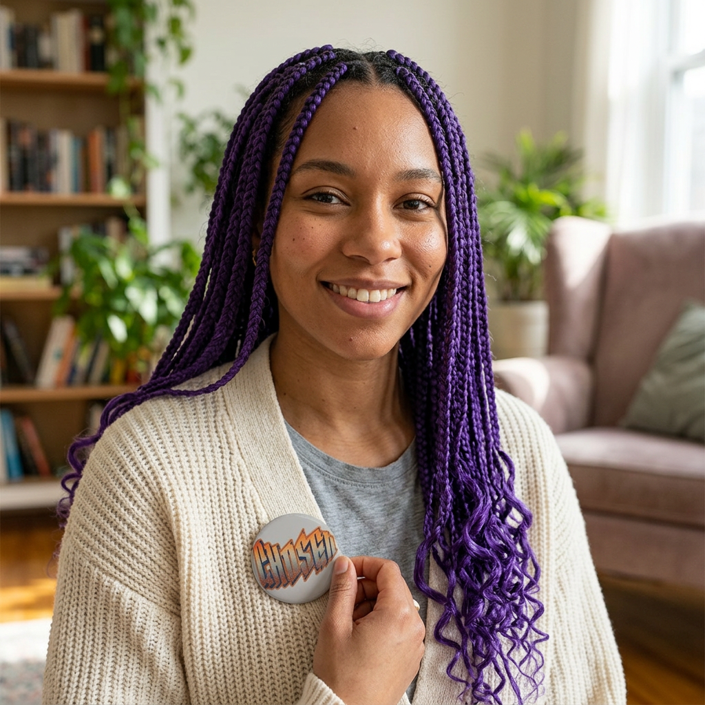 Typography 'CHOSEN' Affirmation Pin Button — Typography 'CHOSEN' Positive Affirmation Badge