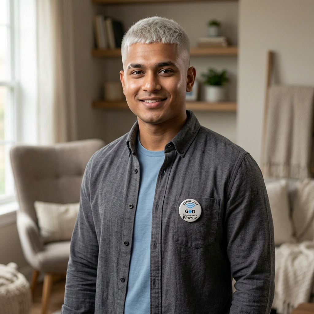 'Connected to God' Faith-based Pin Button — 'Connected to God' Christian Encouragement Badge product thumbnail image 'Connected to God' Faith-based Pin Button — 'Connected to God' Christian Encouragement Badge product thumbnail image