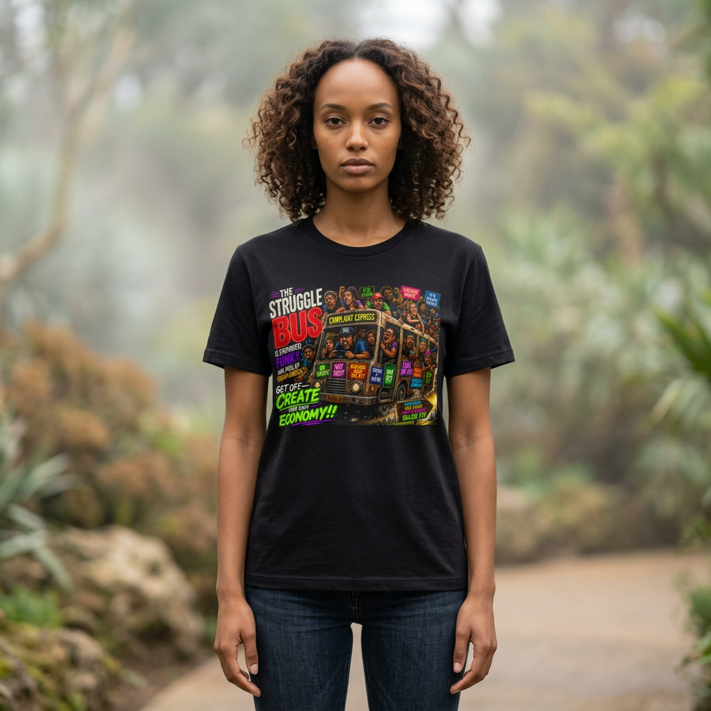 STRUGGLE BUS™ “CREATE YOUR OWN ECONOMY” Motivational Graphic Tee | Streetwear Statement Shirt | LifeCoachDesigns.shop Exclusive product thumbnail image STRUGGLE BUS™ “CREATE YOUR OWN ECONOMY” Motivational Graphic Tee | Streetwear Statement Shirt | LifeCoachDesigns.shop Exclusive product thumbnail image