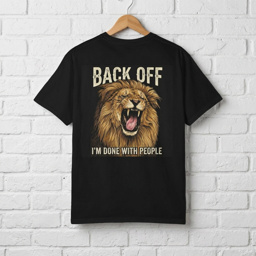 Back Off I’m Done With People T-Shirt — Funny Anti-Social Graphic Tee product thumbnail image