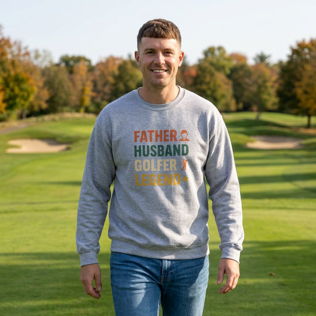 Father Husband Golfer Legend Crewneck Sweatshirt product thumbnail image Father Husband Golfer Legend Crewneck Sweatshirt product thumbnail image