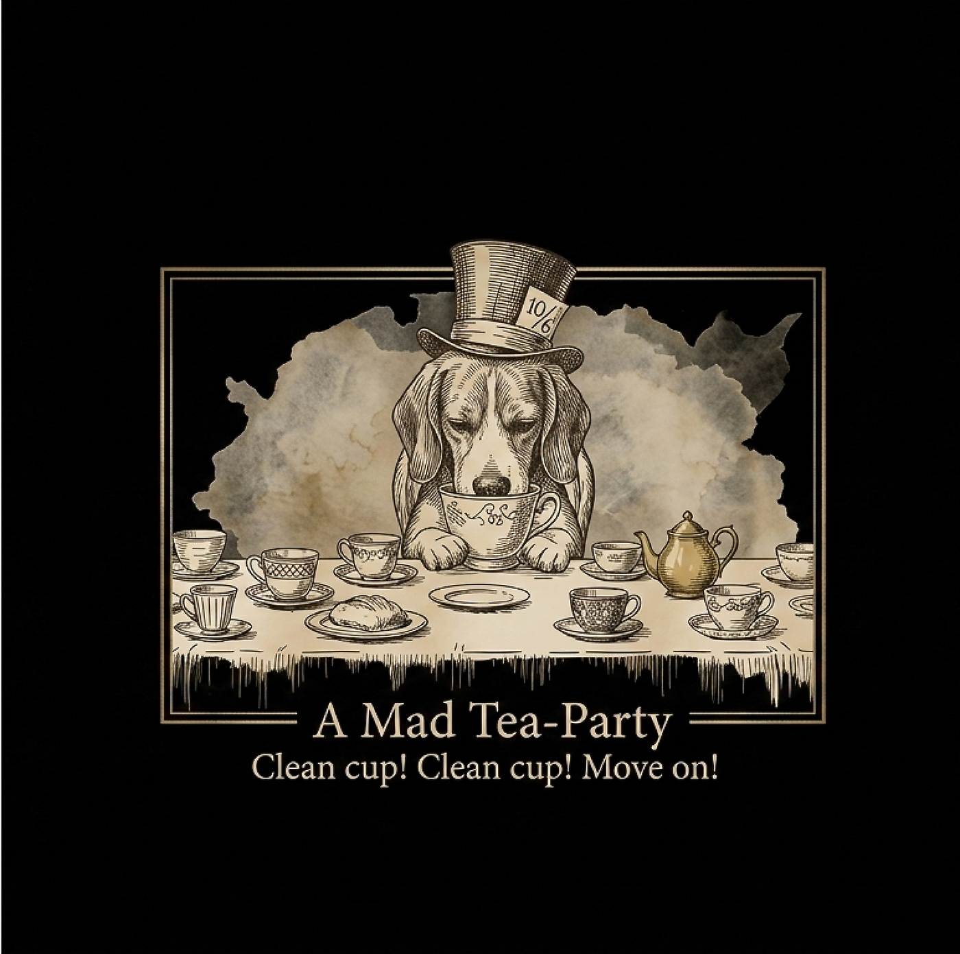 Alice in Wonderland 'Mad Tea Party' Vintage Crewneck Sweatshirt product thumbnail image Alice in Wonderland 'Mad Tea Party' Vintage Crewneck Sweatshirt product thumbnail image