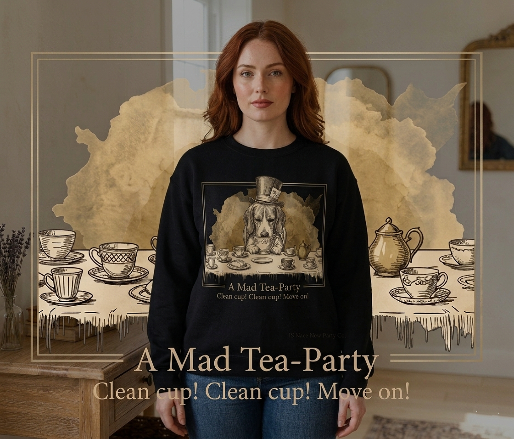 Alice in Wonderland 'Mad Tea Party' Vintage Crewneck Sweatshirt