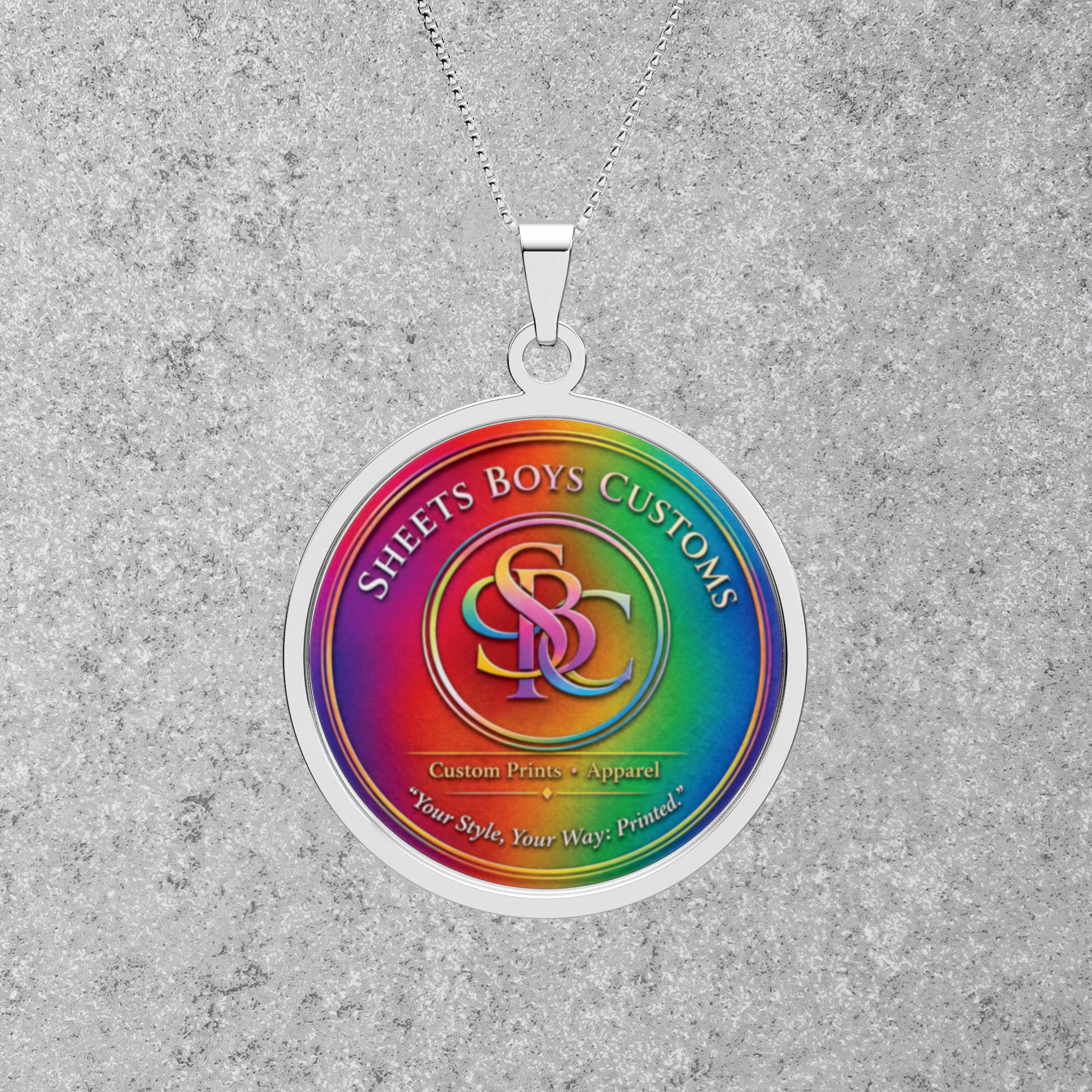 Personalized Round Border Photo Pendant product thumbnail image Personalized Round Border Photo Pendant product thumbnail image
