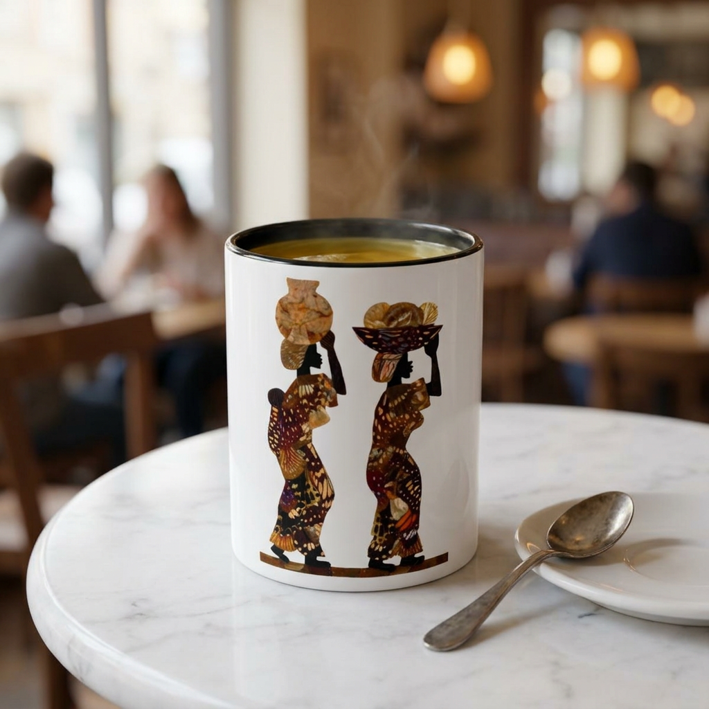 African Market Women Accent Coffee Mug – Ethnic Art Ceramic Tea Cup (11/15oz) product thumbnail image African Market Women Accent Coffee Mug – Ethnic Art Ceramic Tea Cup (11/15oz) product thumbnail image