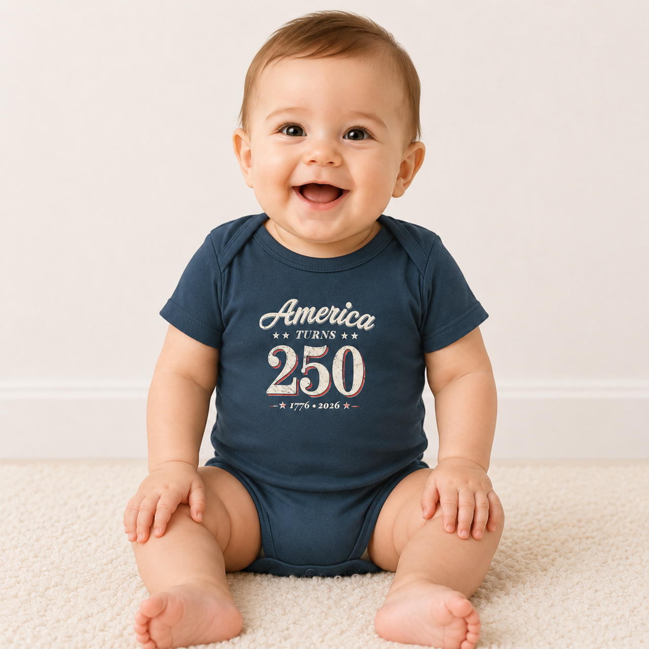 America Turns 250 Baby Onesie | 2026 Heritage Infant Bodysuit product thumbnail image America Turns 250 Baby Onesie | 2026 Heritage Infant Bodysuit product thumbnail image