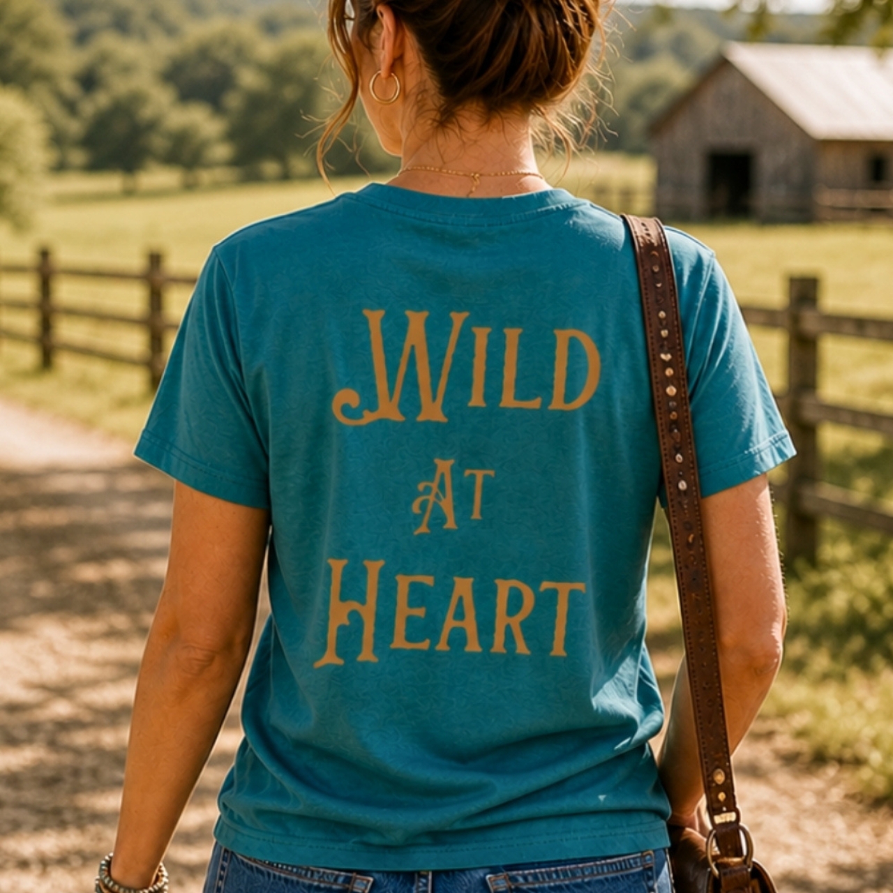 Wild at Heart Boho Horse Shirt  | Western Cowgirl Tee, Rustic Horse Lover Shirt product thumbnail image