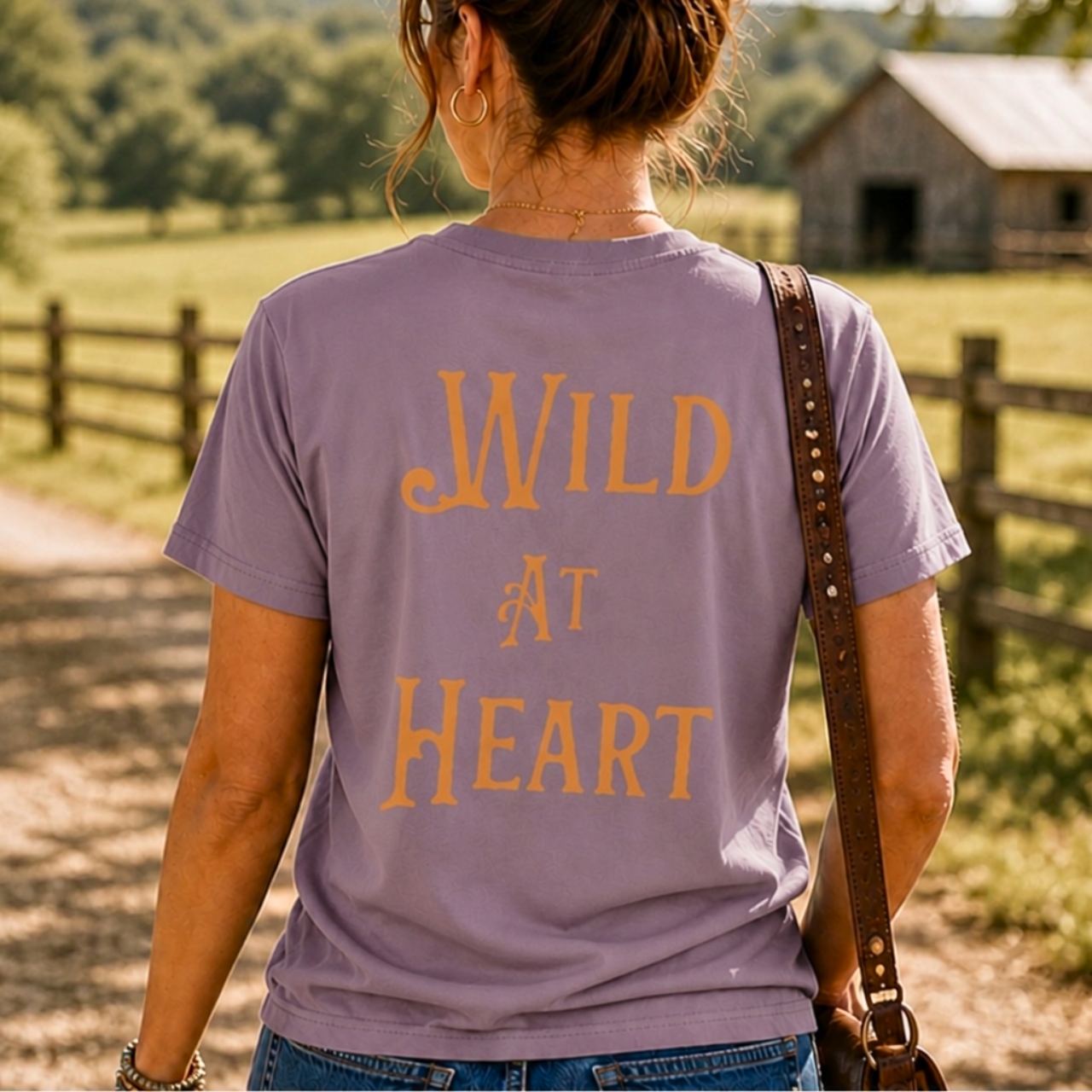 Wild at Heart Boho Horse Shirt  | Western Cowgirl Tee, Rustic Horse Lover Shirt product thumbnail image