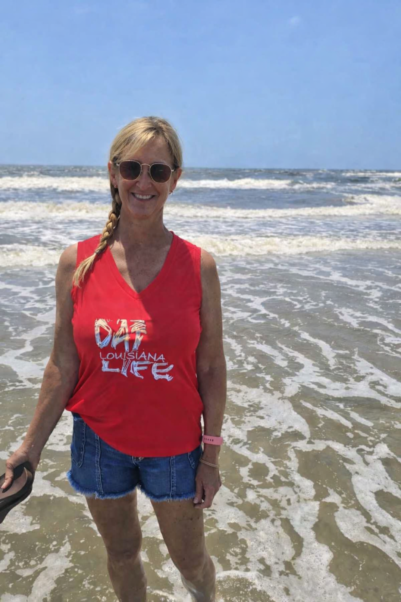 Women's Sleeveless Dri-Fit V-Neck Tee — Special Logo on White! 