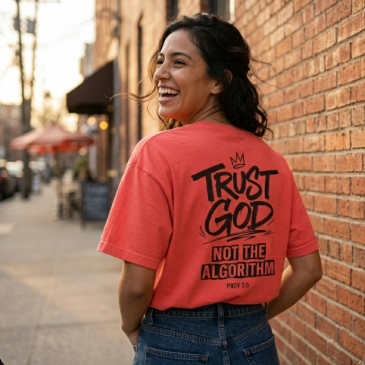 Trust God Not The Algorithm T-Shirt | Christian Graphic Tee | Bible Verse Shirt | Proverbs 3:5 