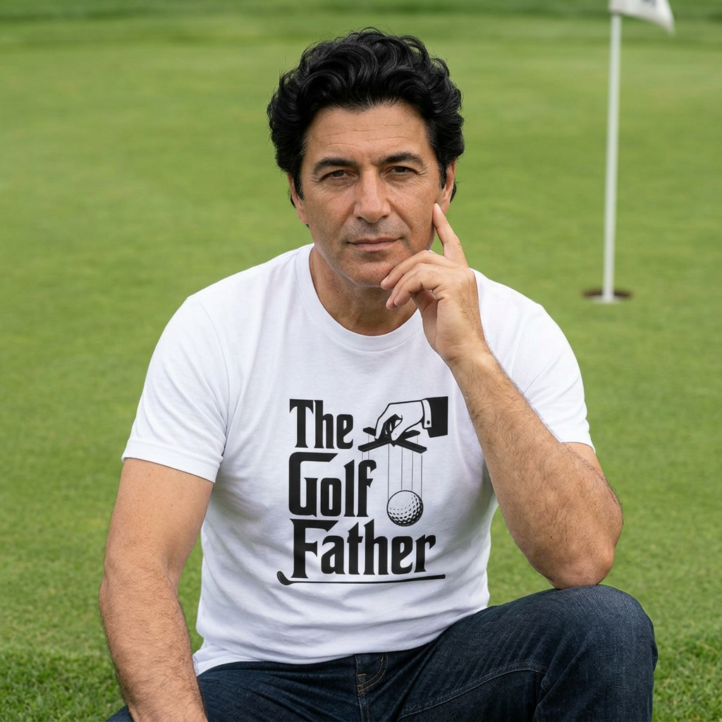 Golf Tee - "The Golf Father" Funny Golf Ball & Club Graphic Shirt product thumbnail image Golf Tee - "The Golf Father" Funny Golf Ball & Club Graphic Shirt product thumbnail image