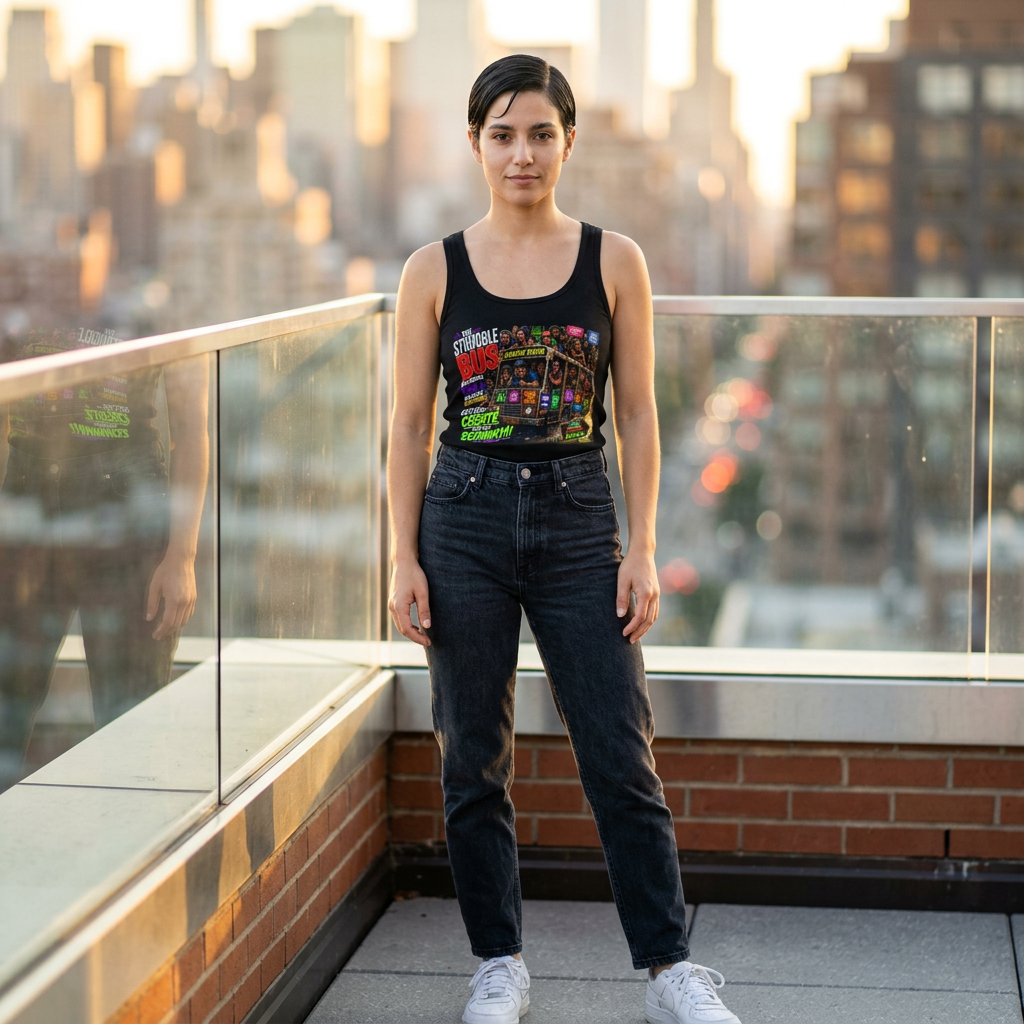 LifeCoachDesigns.shop Exclusive – STRUGGLE BUS “Create Your Own Economy” Unisex Garment-Dyed Tank Top product thumbnail image