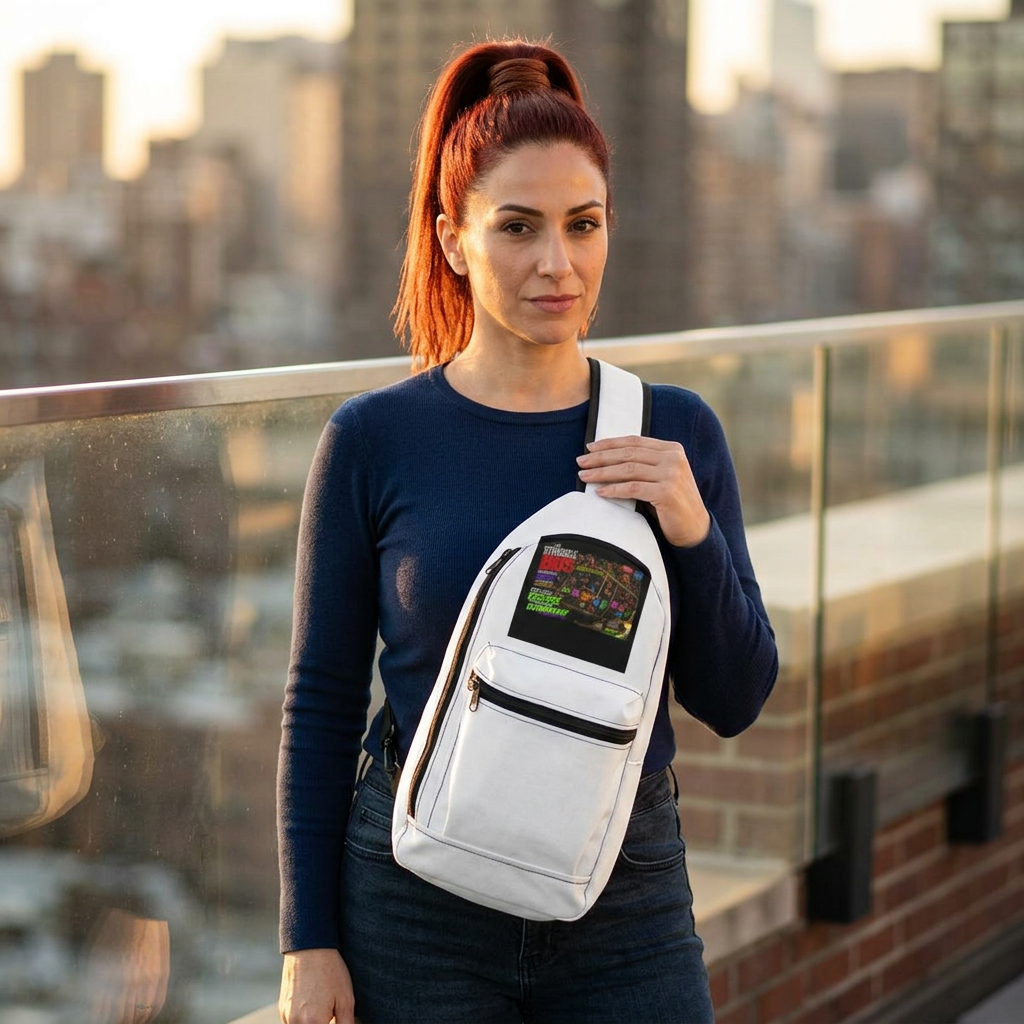 STRUGGLE BUS™ Neon Arcade Sling Bag | “CREATE YOUR OWN ECONOMY” Crossbody Streetwear Bag | Urban Hustle Travel Pack | LifeCoachDesigns.shop Exclusive