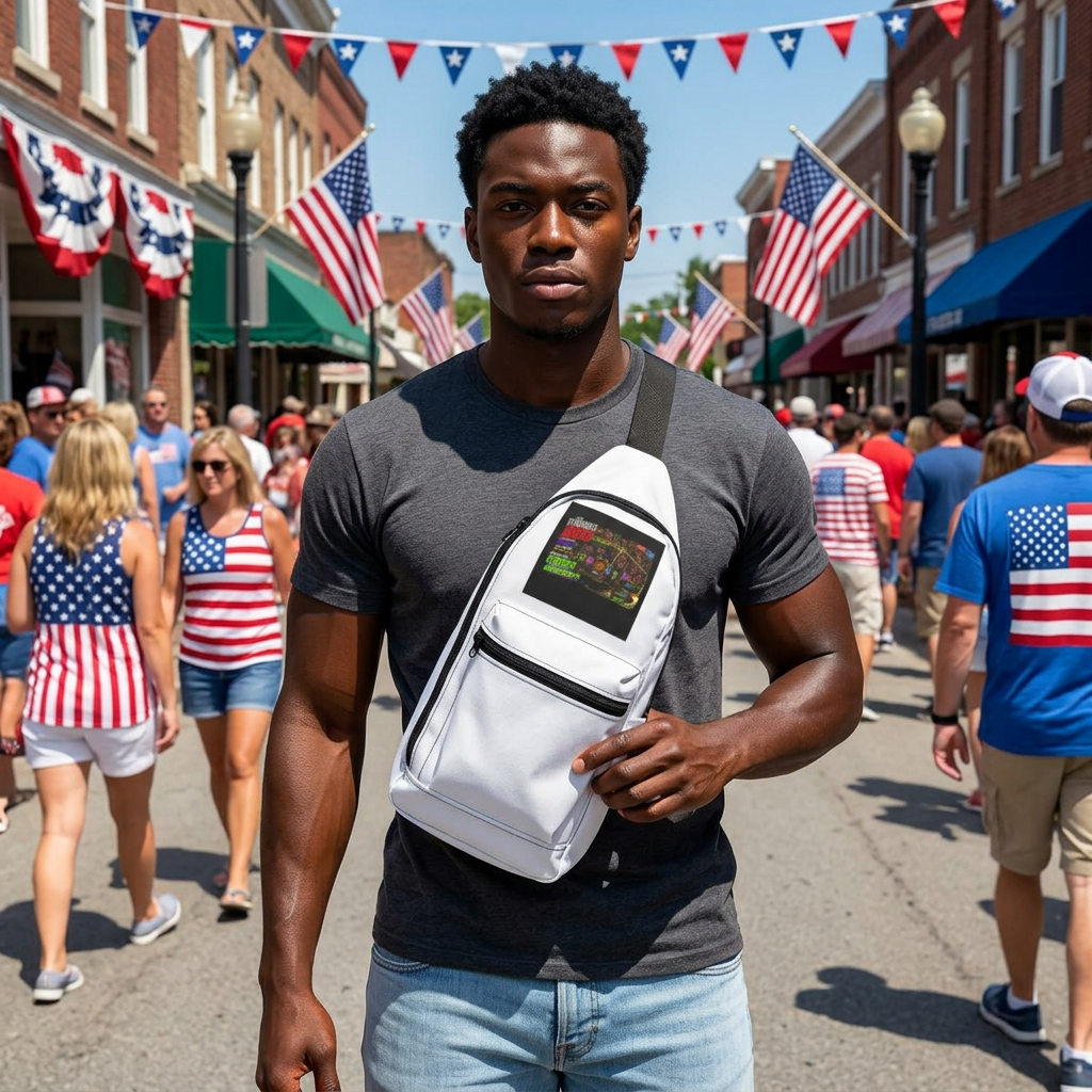 STRUGGLE BUS™ Neon Arcade Sling Bag | “CREATE YOUR OWN ECONOMY” Crossbody Streetwear Bag | Urban Hustle Travel Pack | LifeCoachDesigns.shop Exclusive product thumbnail image