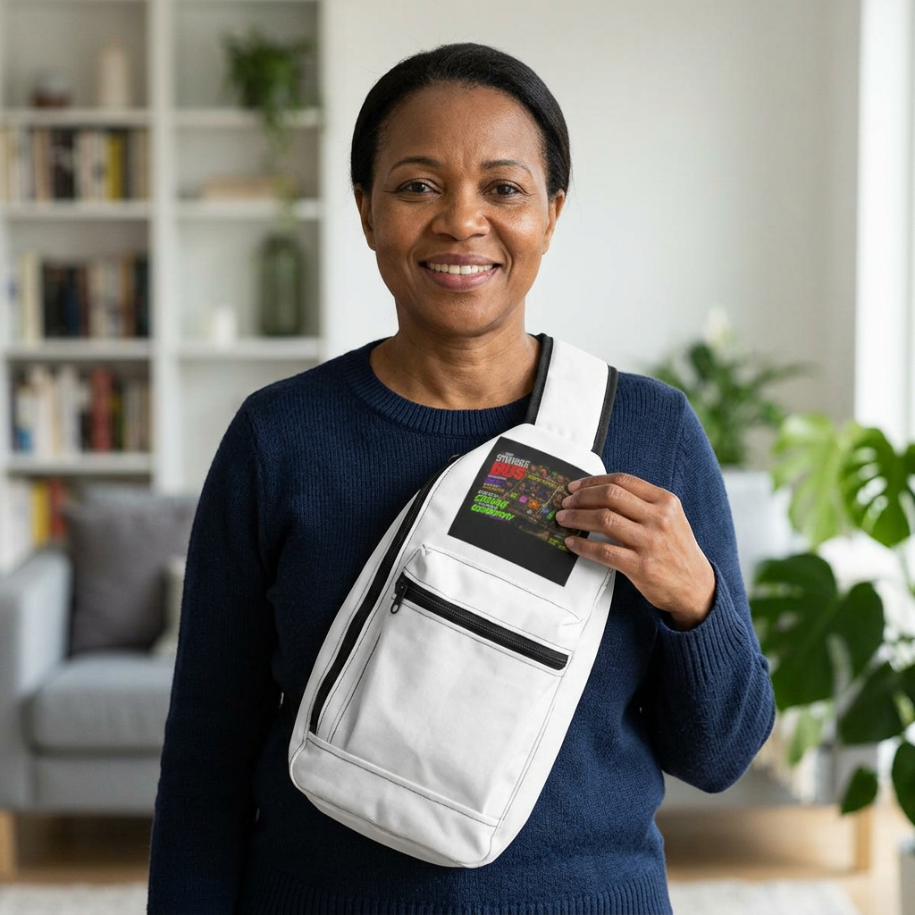 STRUGGLE BUS™ Neon Arcade Sling Bag | “CREATE YOUR OWN ECONOMY” Crossbody Streetwear Bag | Urban Hustle Travel Pack | LifeCoachDesigns.shop Exclusive product thumbnail image