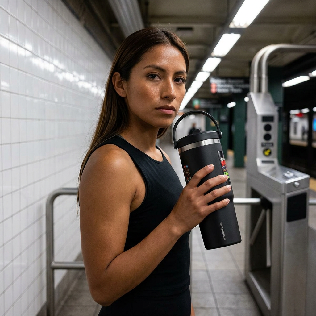 STRUGGLE BUS™ Nomad 32oz Insulated Travel Tumbler | “CREATE YOUR OWN ECONOMY” Motivational Adventure Bottle | LifeCoachDesigns.shop Exclusive product thumbnail image