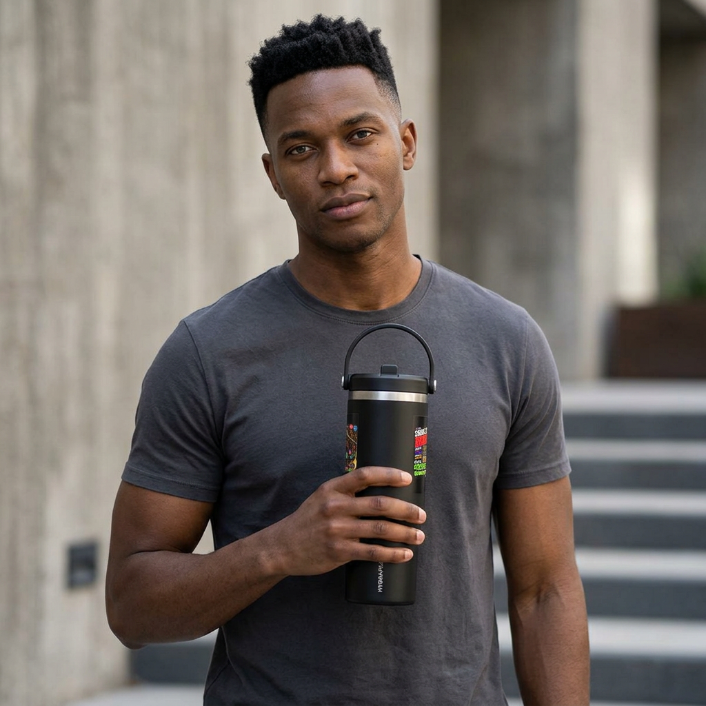 STRUGGLE BUS™ Nomad 32oz Insulated Travel Tumbler | “CREATE YOUR OWN ECONOMY” Motivational Adventure Bottle | LifeCoachDesigns.shop Exclusive product thumbnail image