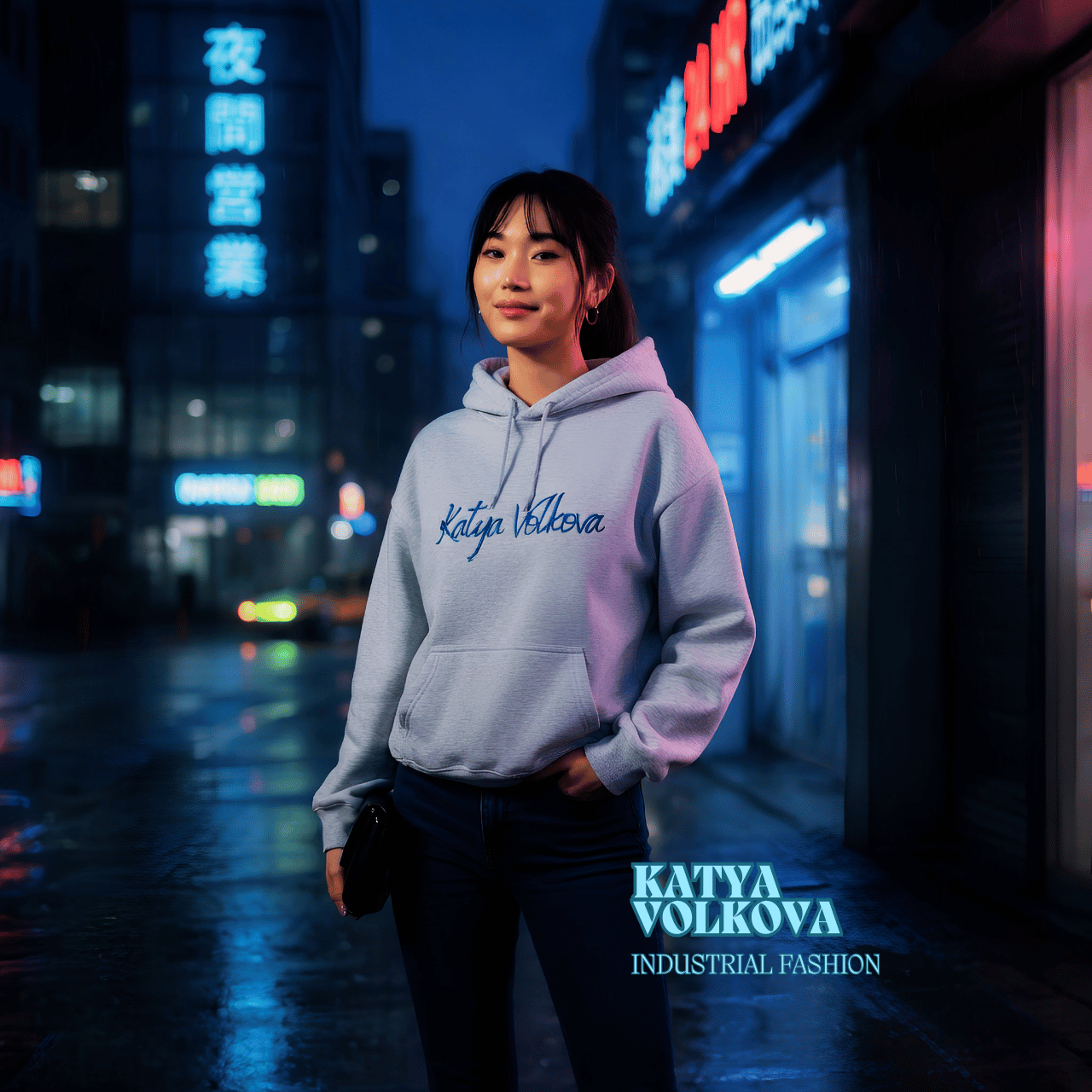 Katya Volkova Industrial Fashion Hoodie – "I Am Unbound" | Oversized Graphic Streetwear product thumbnail image